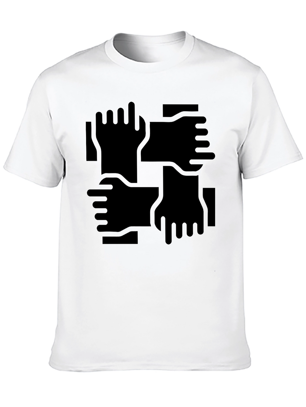 Abstract Hand Print Black T-Shirt