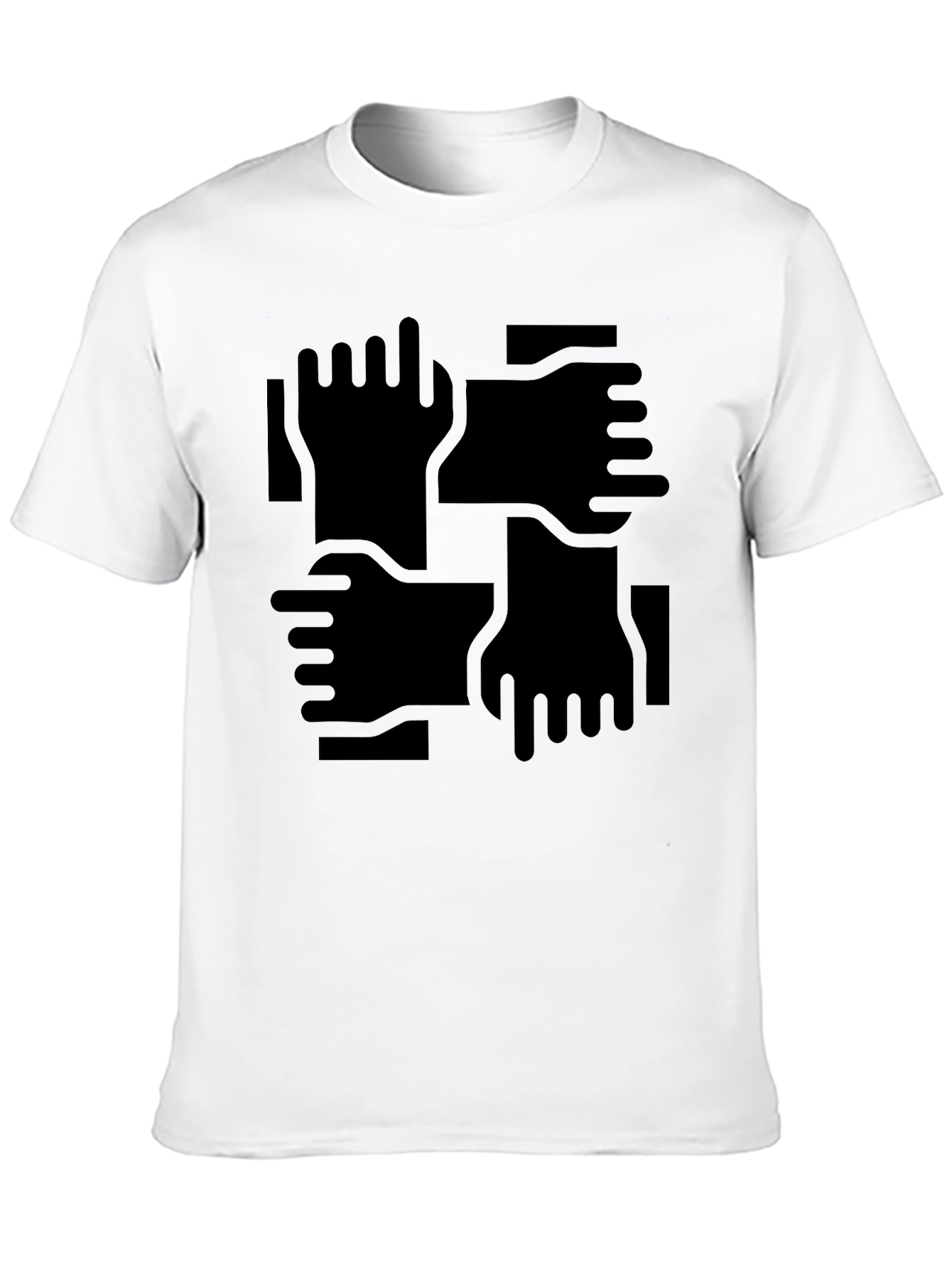 Abstract Hand Print Black T-Shirt