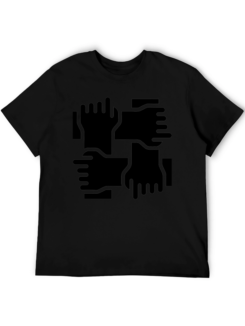 Abstract Hand Print Black T-Shirt