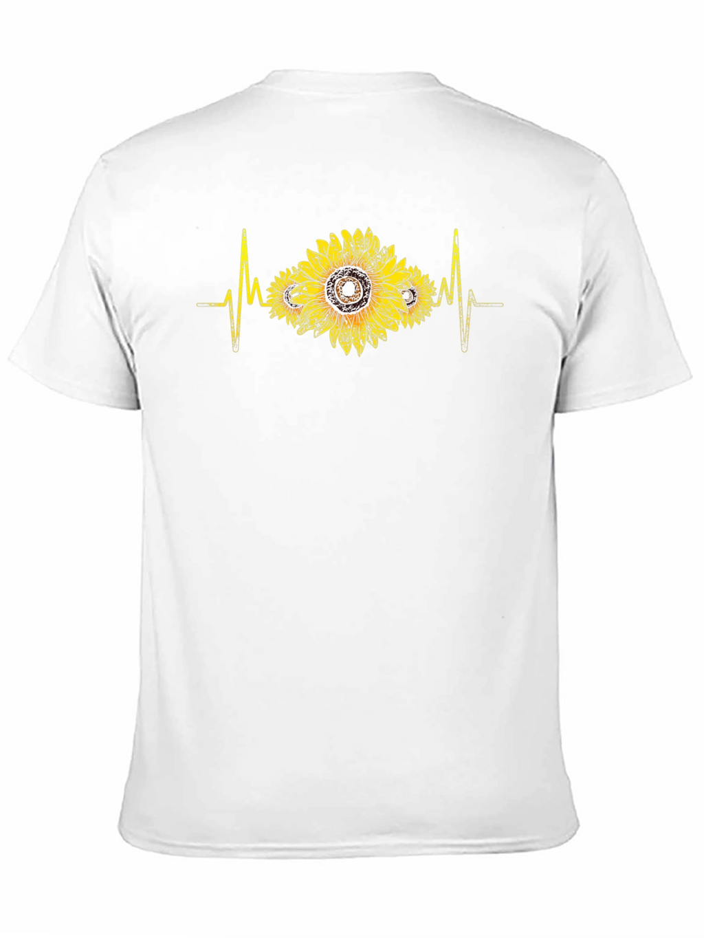 Sunflower Heartbeat Black T-Shirt