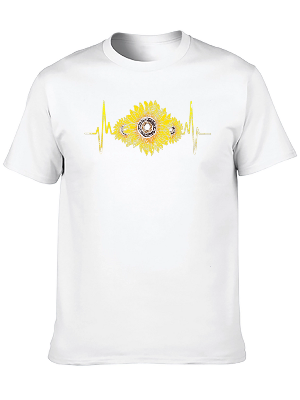 Sunflower Heartbeat Black T-Shirt