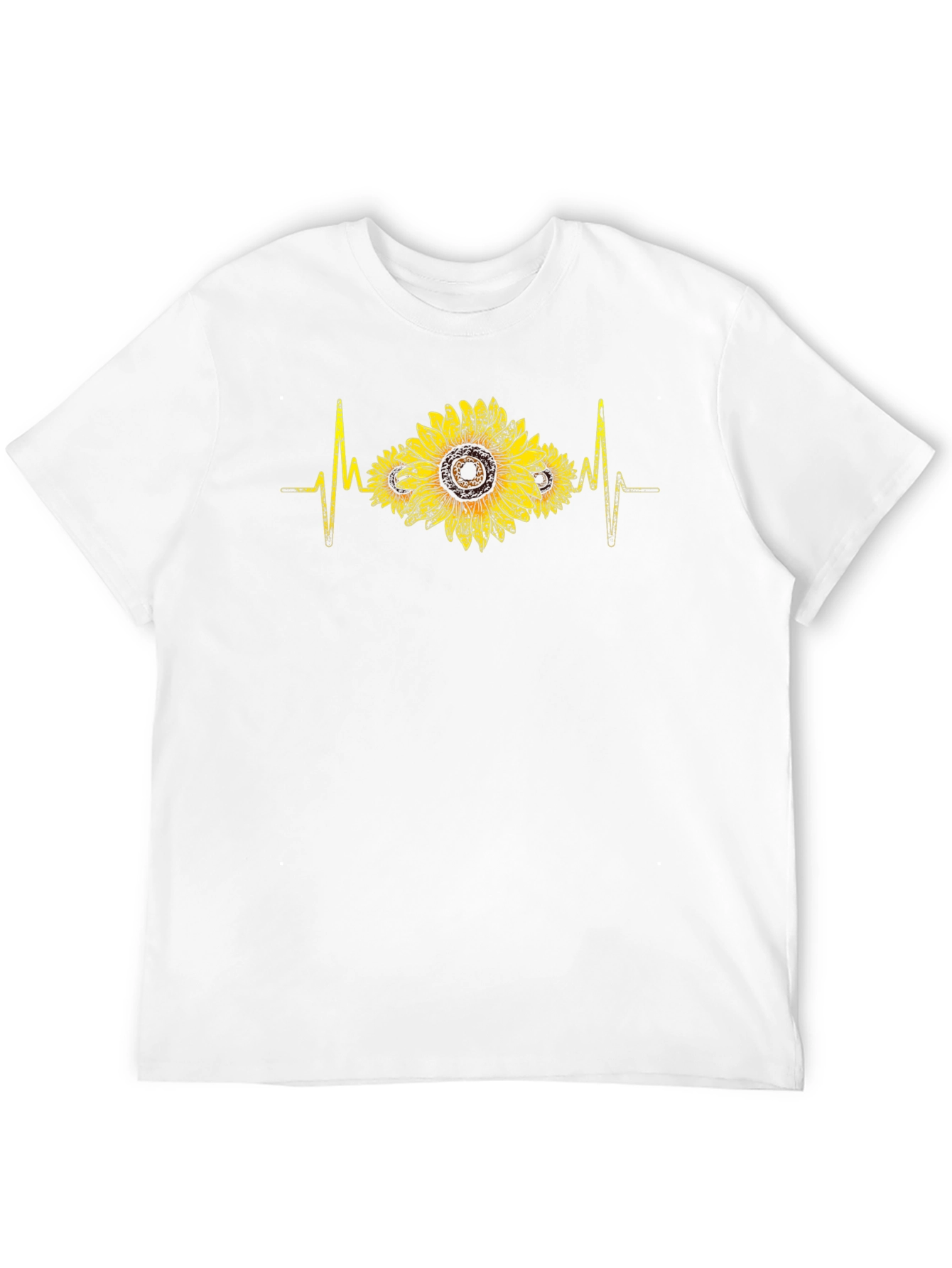 Sunflower Heartbeat Black T-Shirt