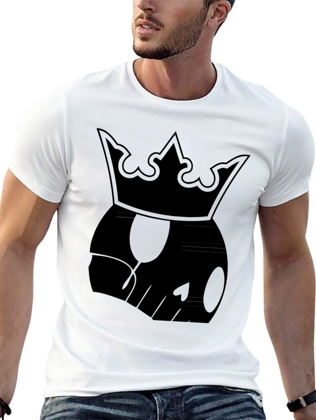 Skull King Graphic Tee - Mens Black Cotton T-Shirt