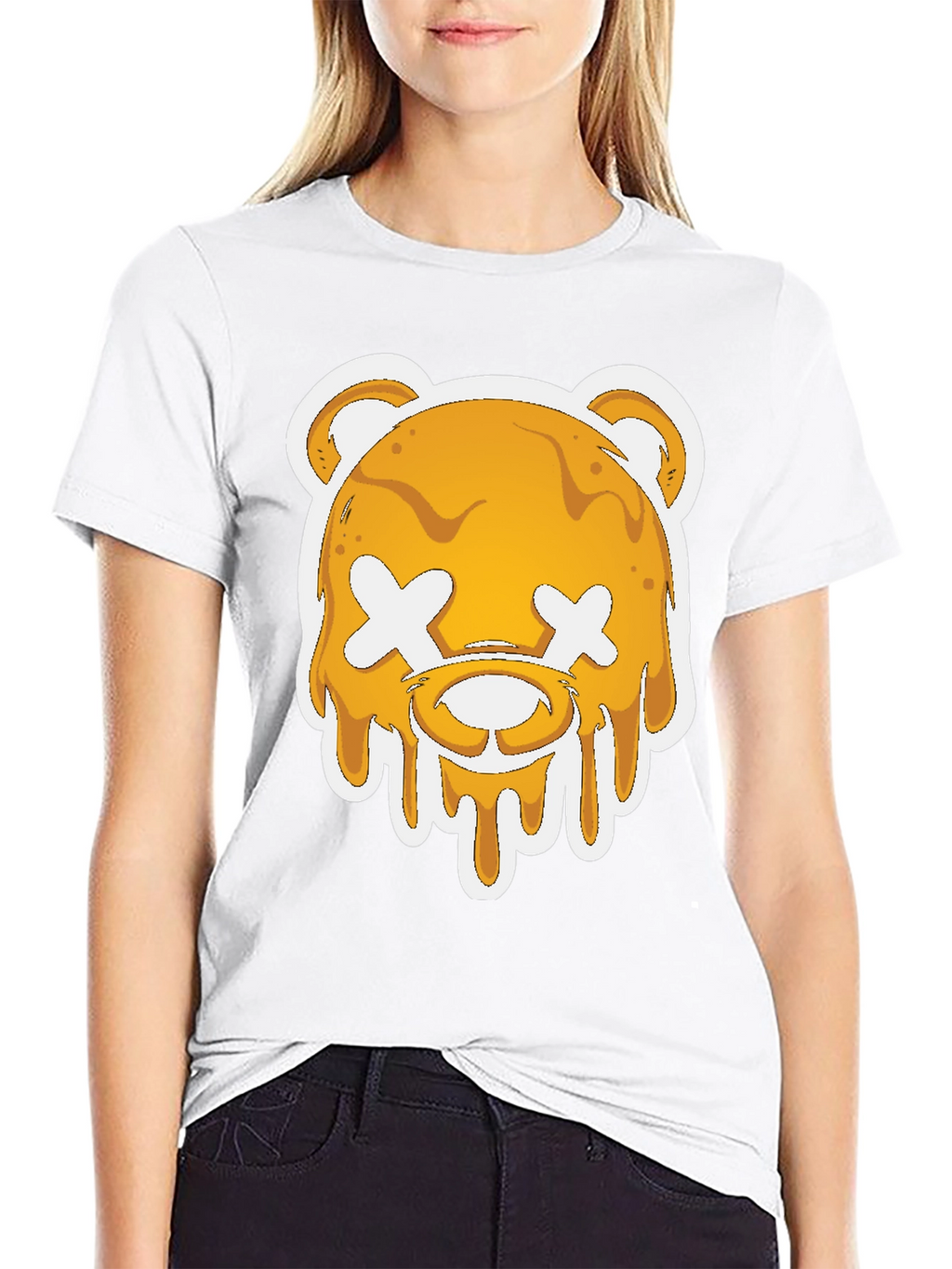 Honey Drip Bear Graphic Tee - Black