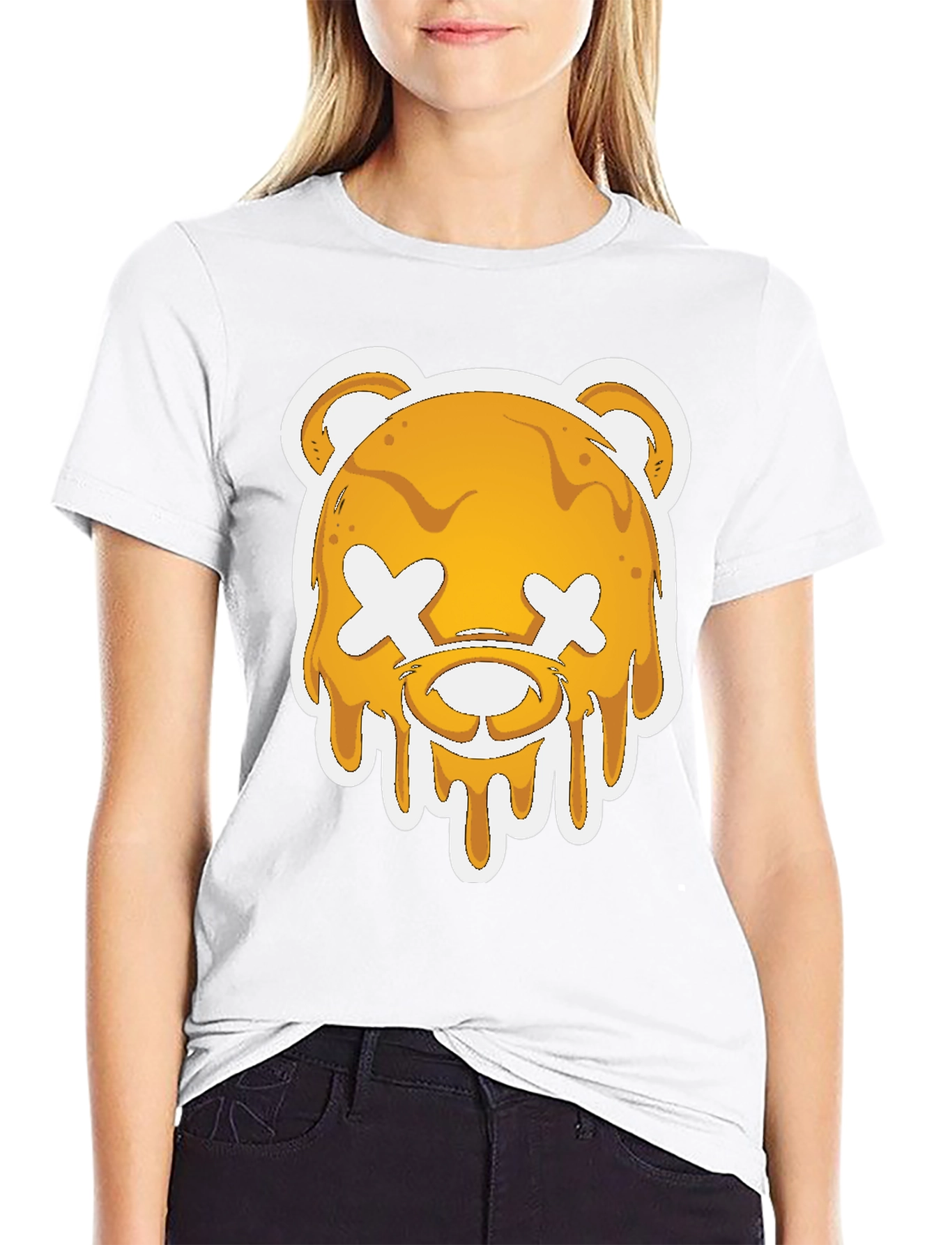 Honey Drip Bear Graphic Tee - Black