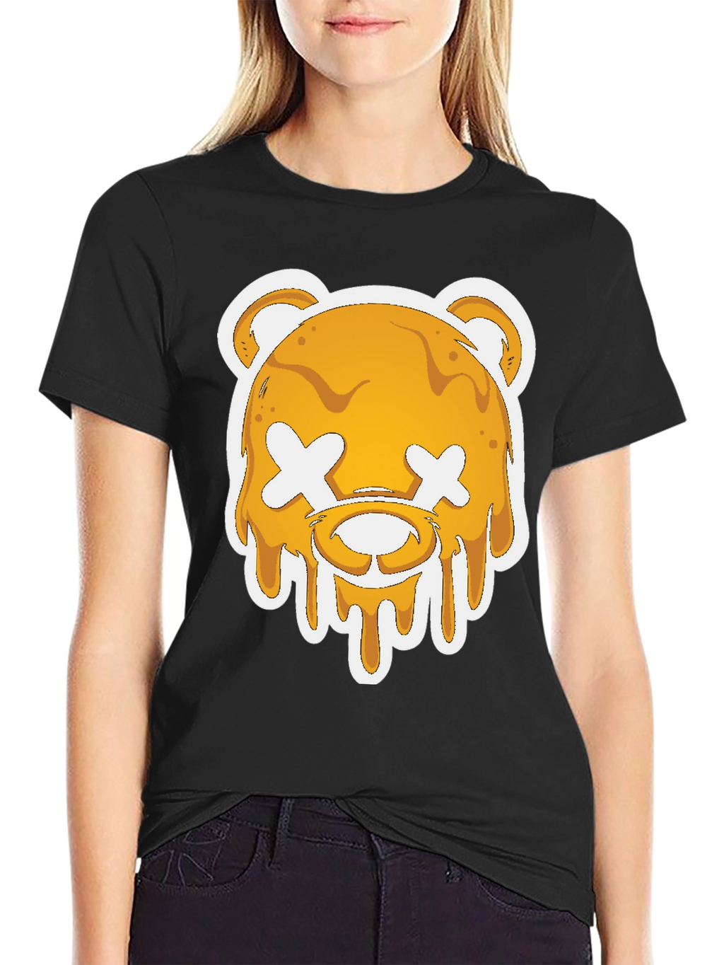 Honey Drip Bear Graphic Tee - Black