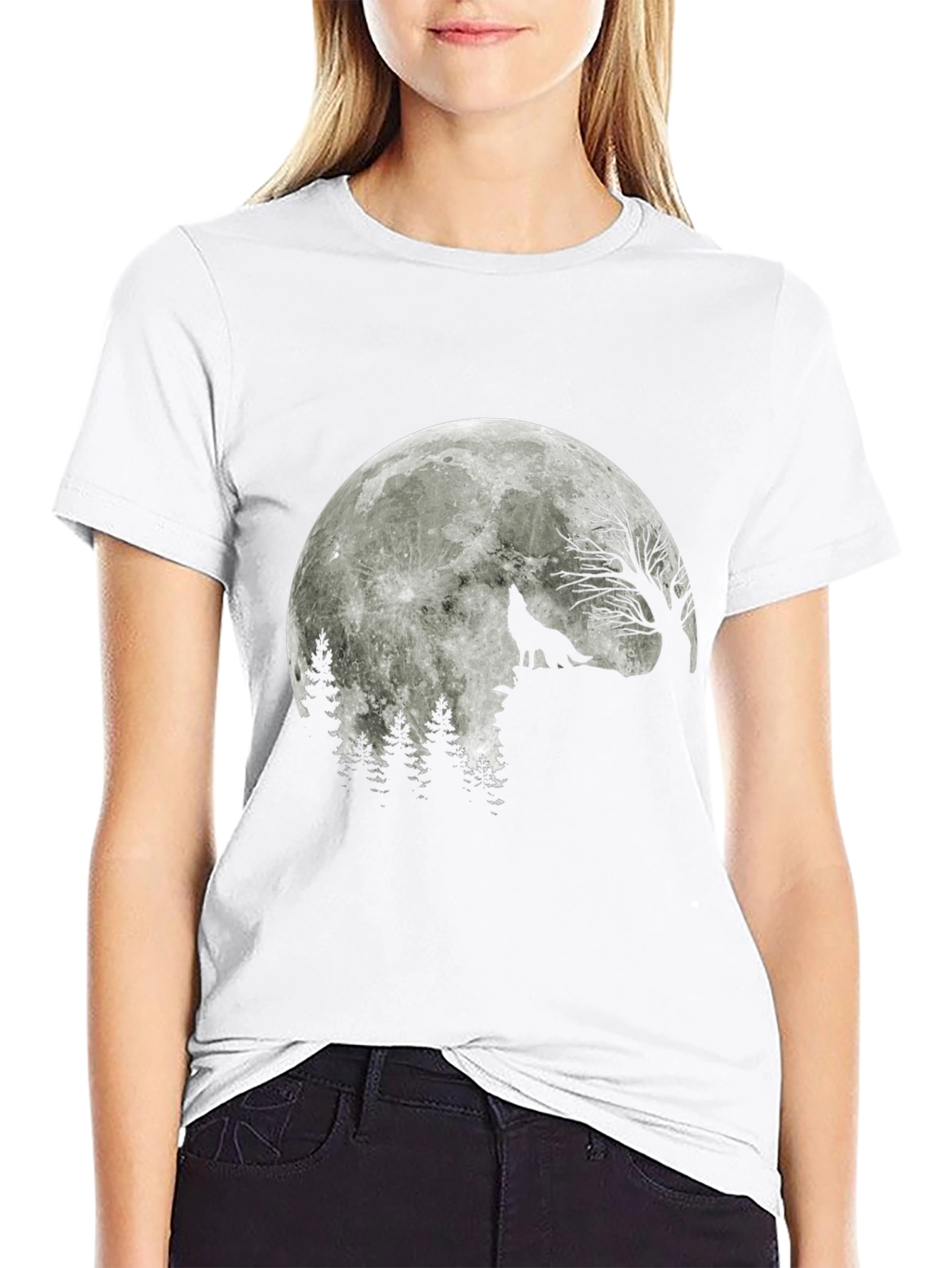 Wolf Moon T-Shirt - Black Graphic Tee