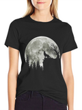 Wolf Moon T-Shirt - Black Graphic Tee