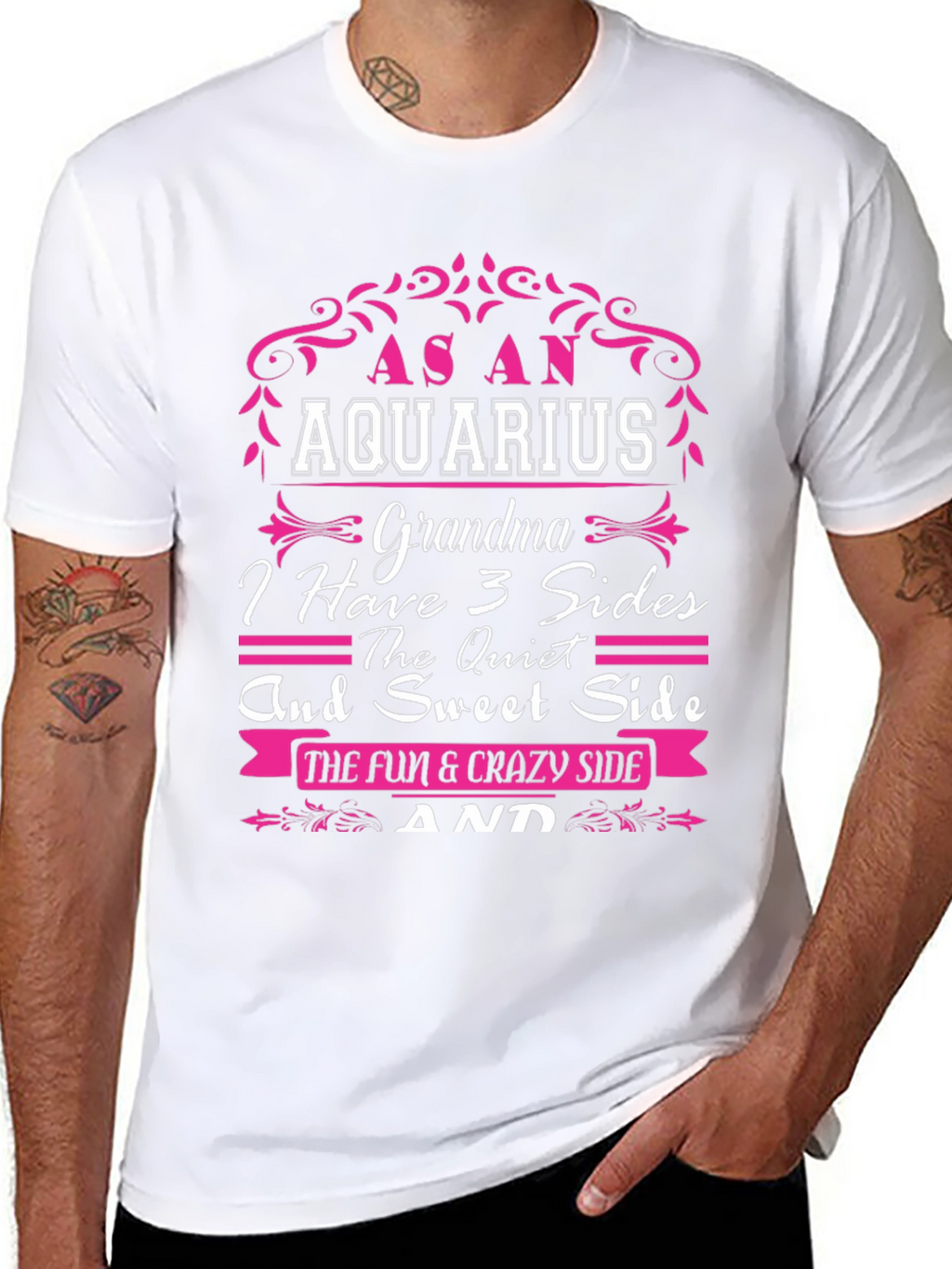 Aquarius Grandma 3 Sides T-Shirt