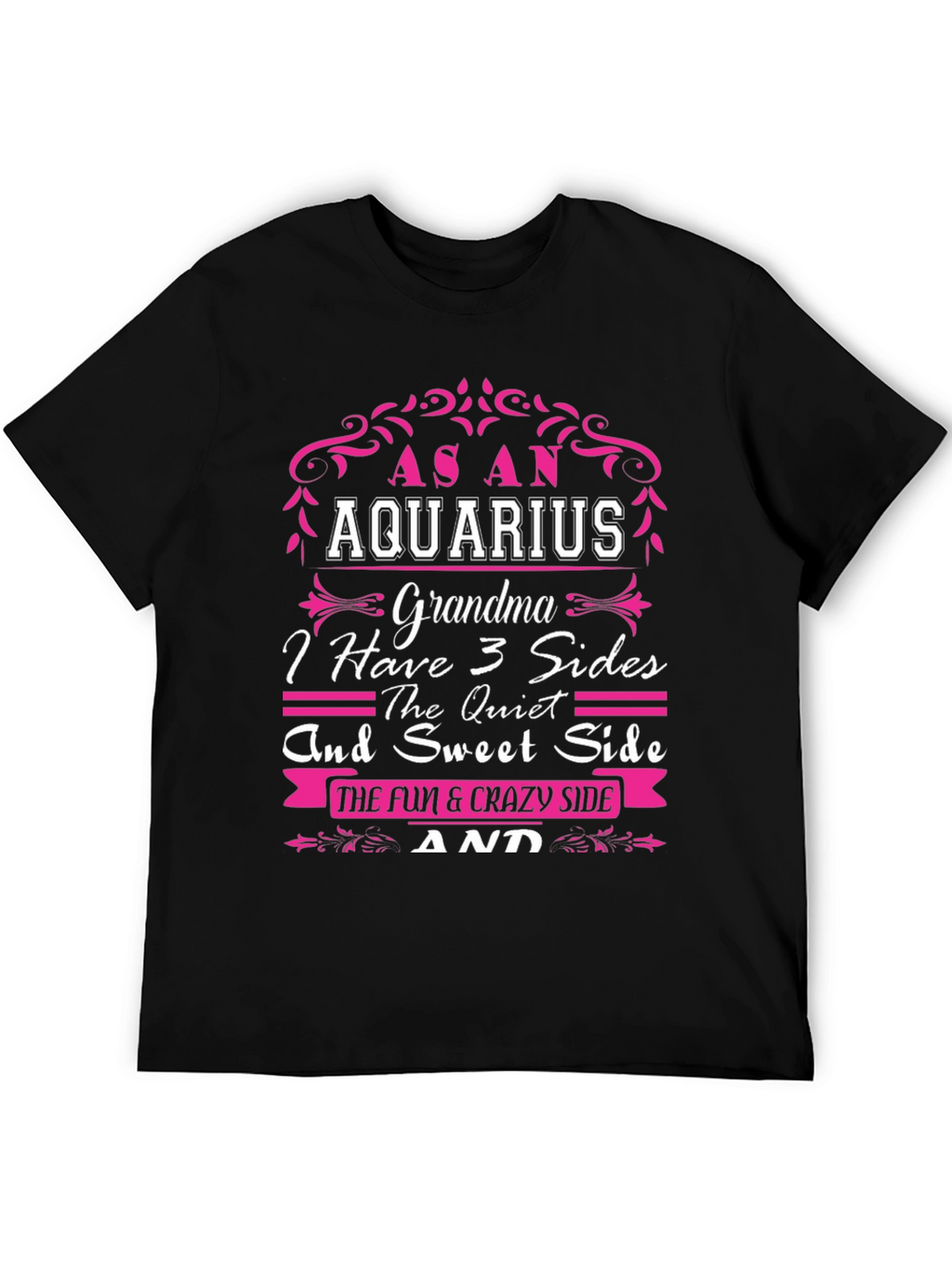 Aquarius Grandma 3 Sides T-Shirt