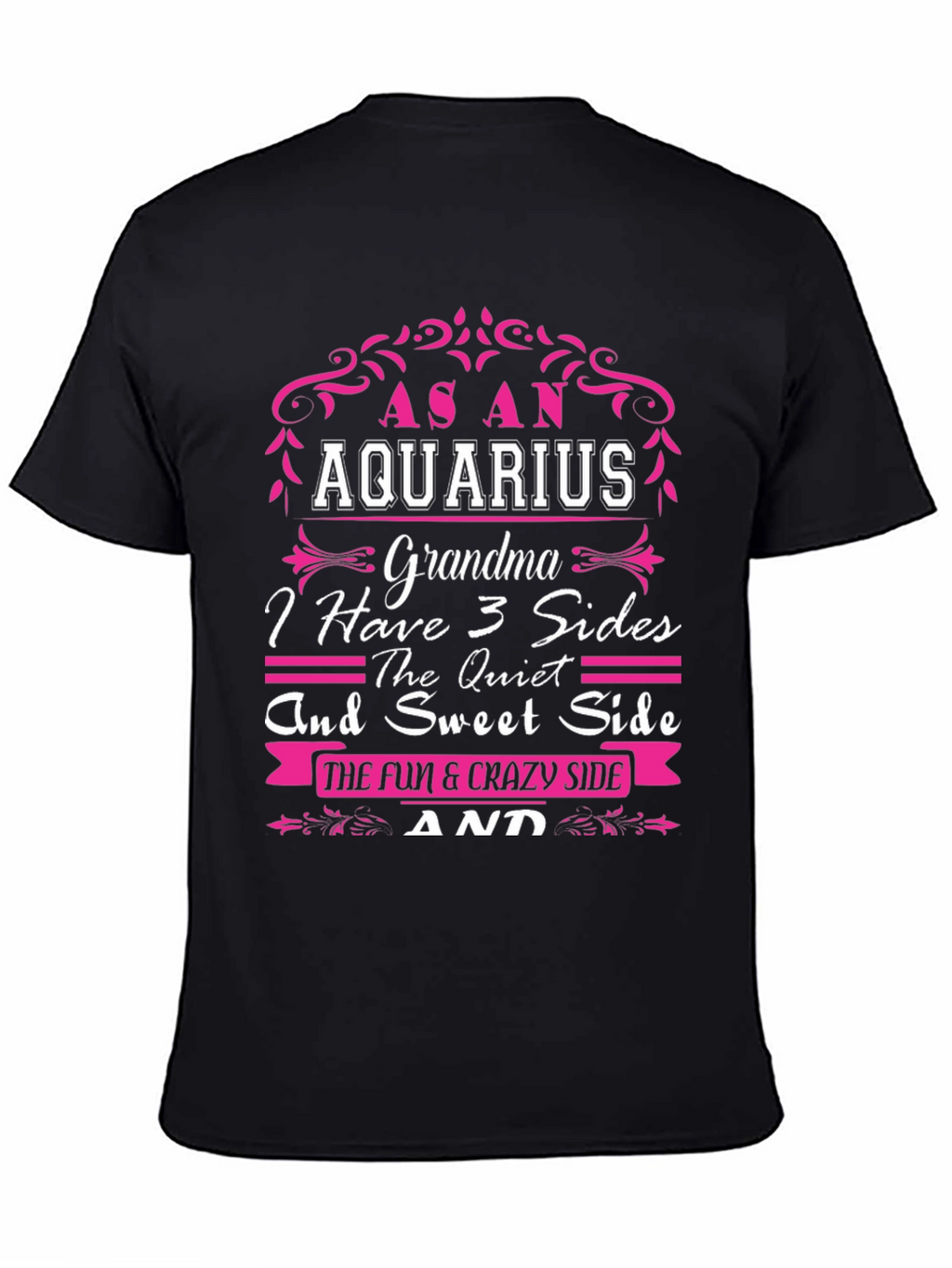 Aquarius Grandma 3 Sides T-Shirt