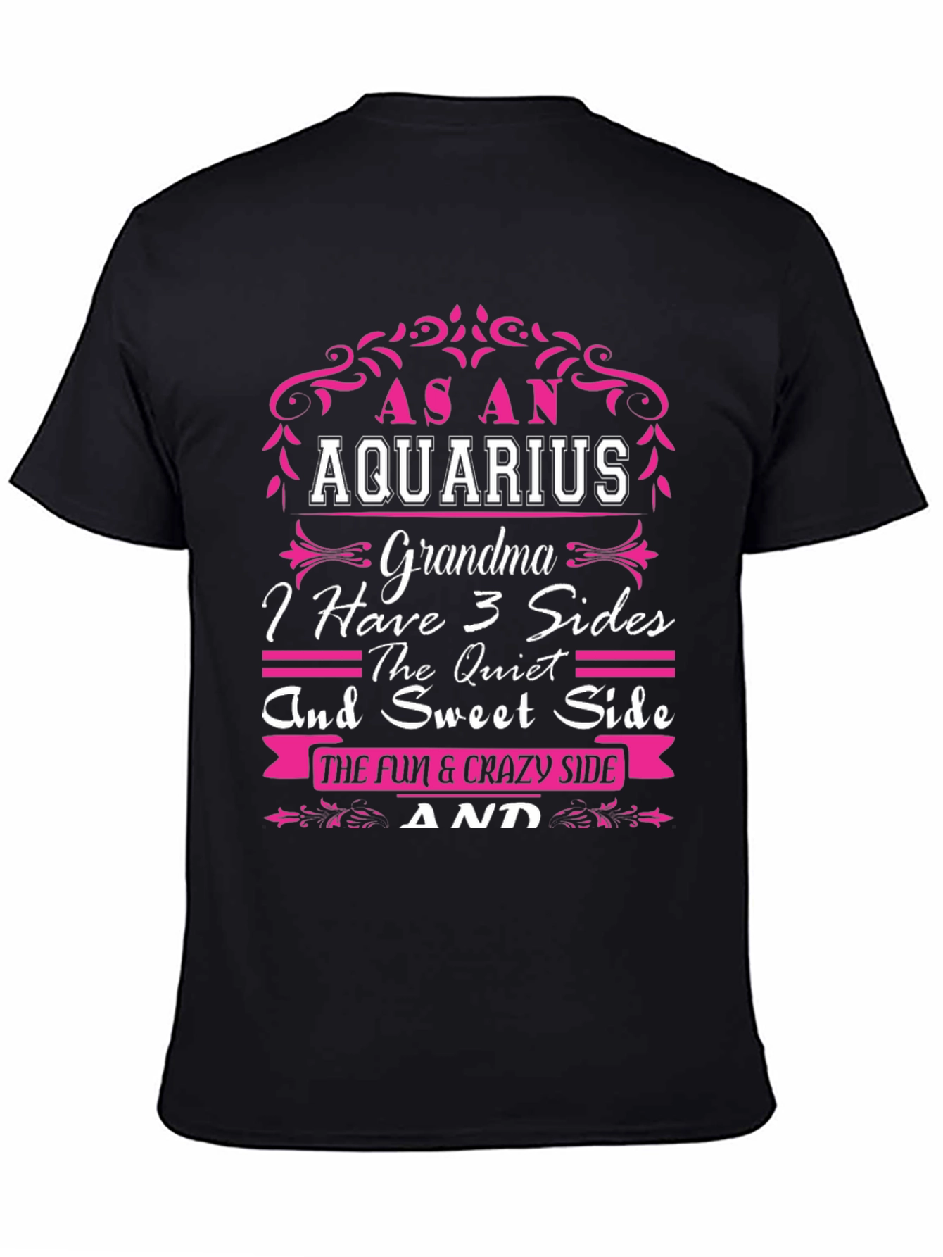 Aquarius Grandma 3 Sides T-Shirt