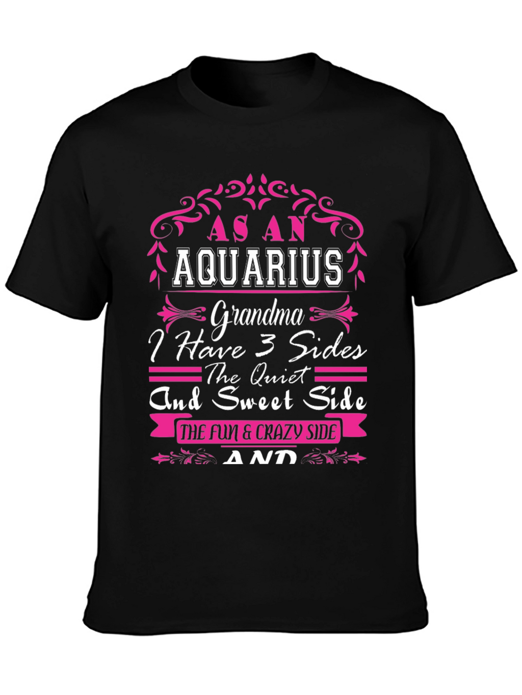 Aquarius Grandma 3 Sides T-Shirt