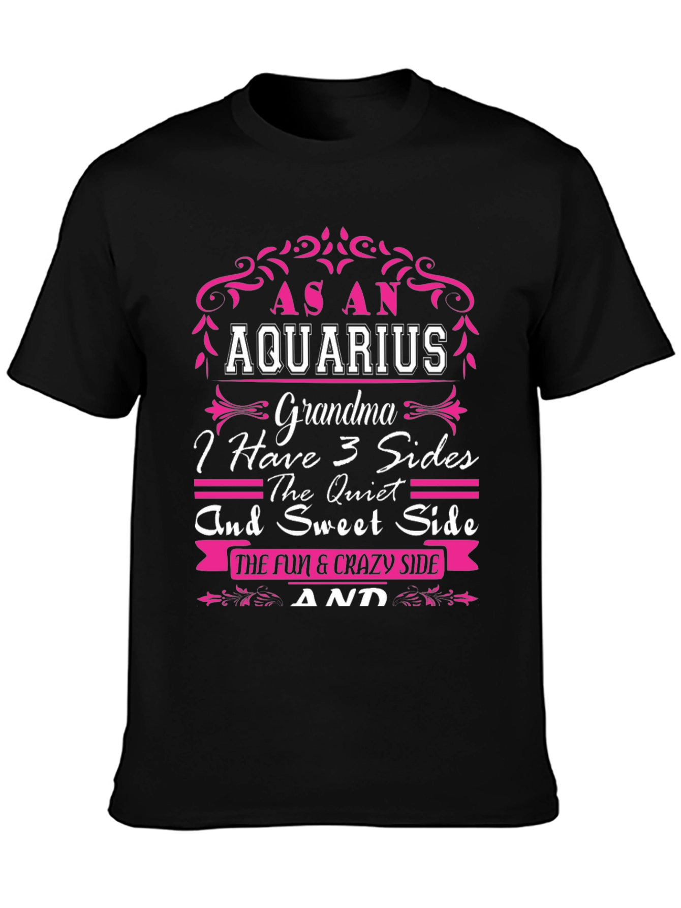 Aquarius Grandma 3 Sides T-Shirt