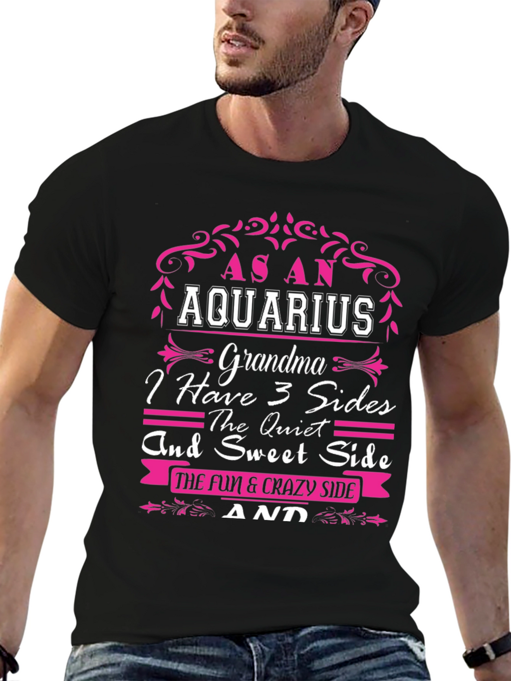 Aquarius Grandma 3 Sides T-Shirt