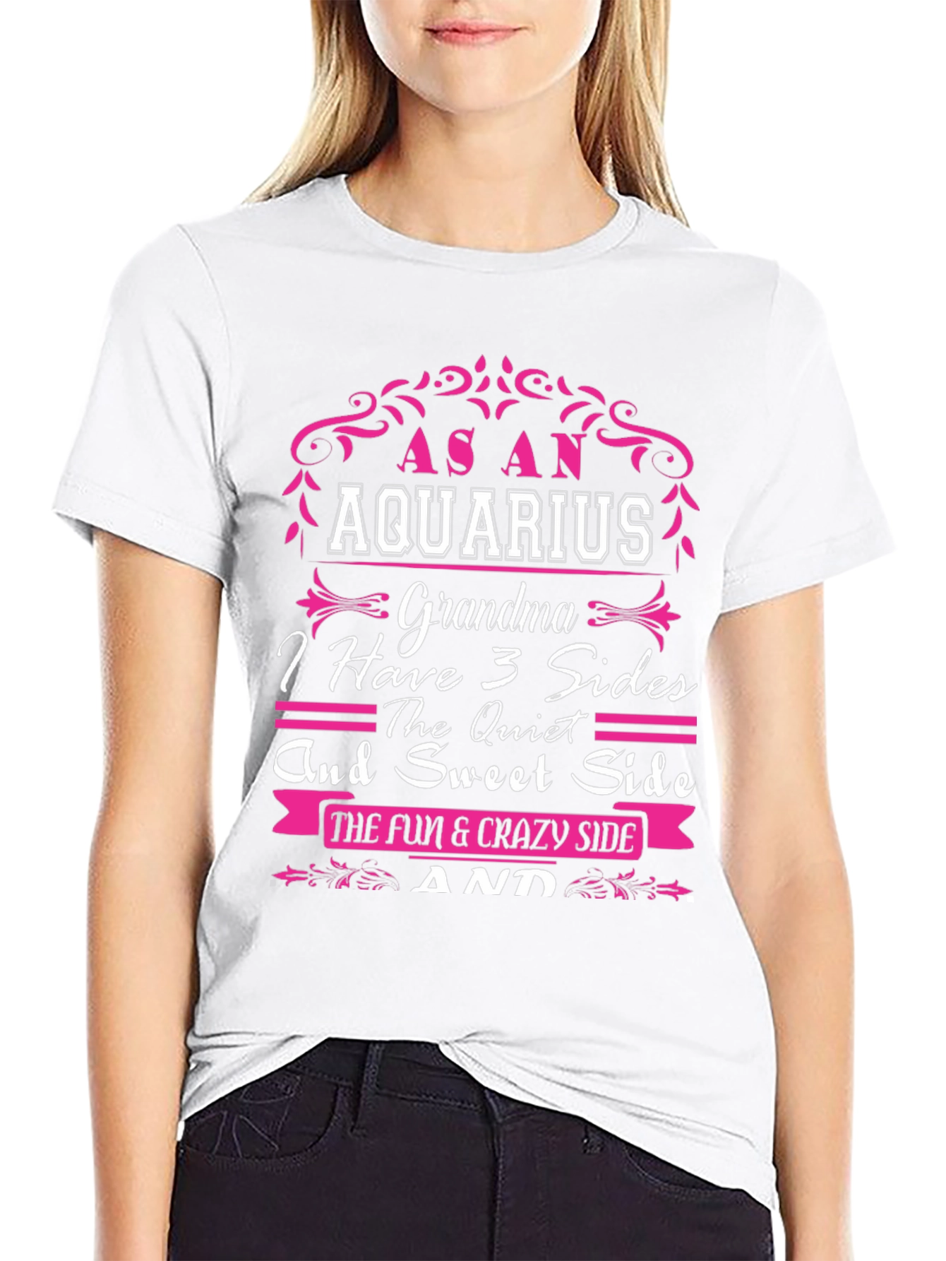 Aquarius Grandma 3 Sides T-Shirt
