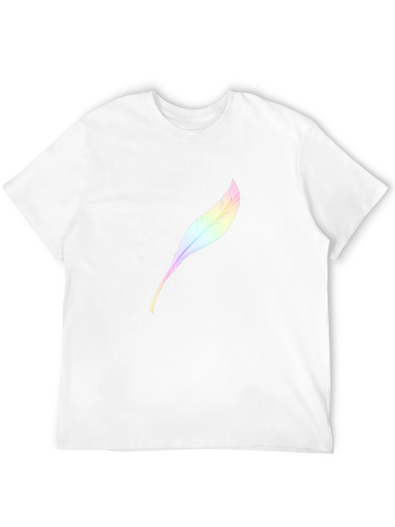 Mens Black T-Shirt with Feather Design