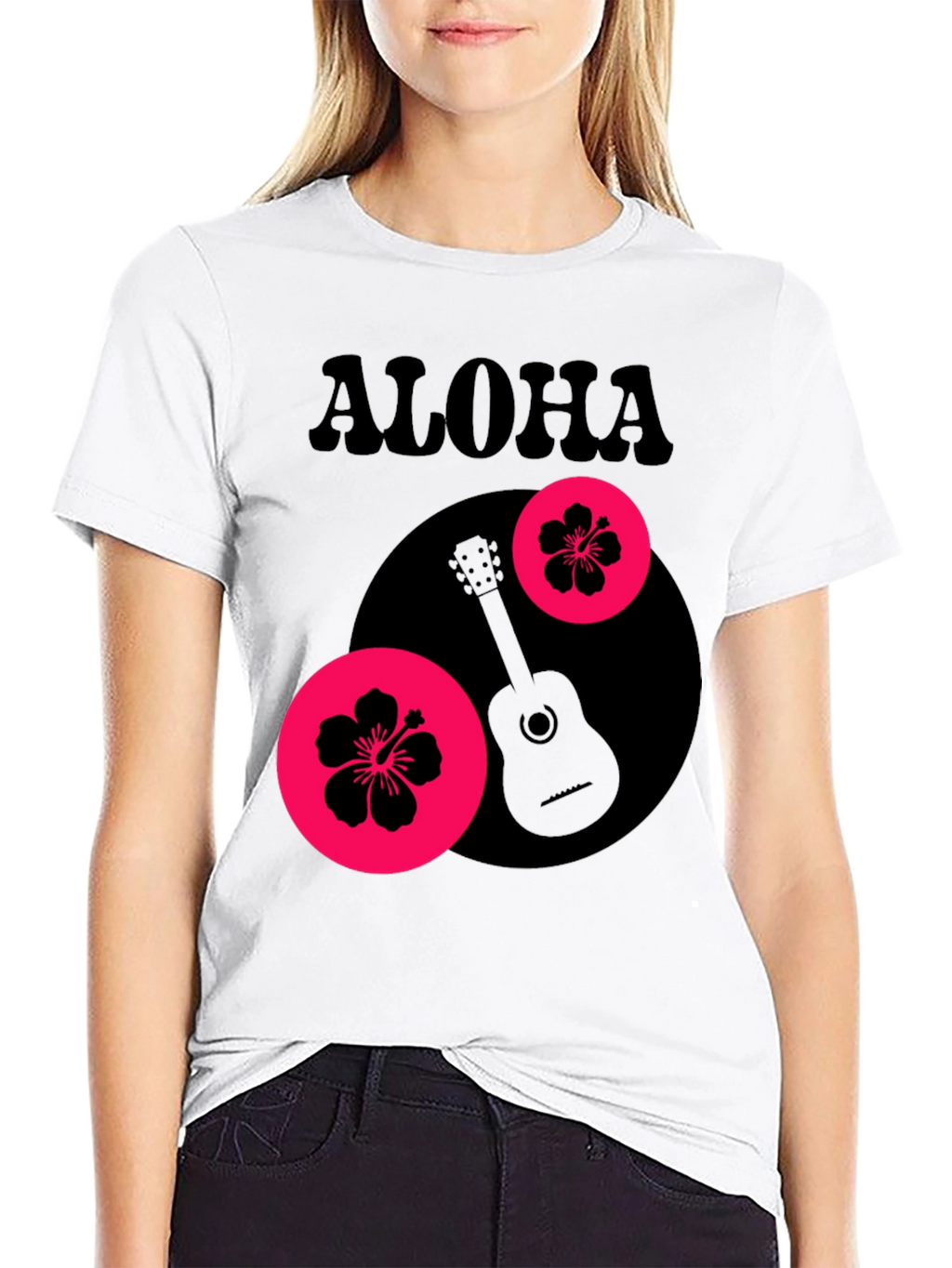 Aloha Graphic Tee - Tropical Guitar Design
