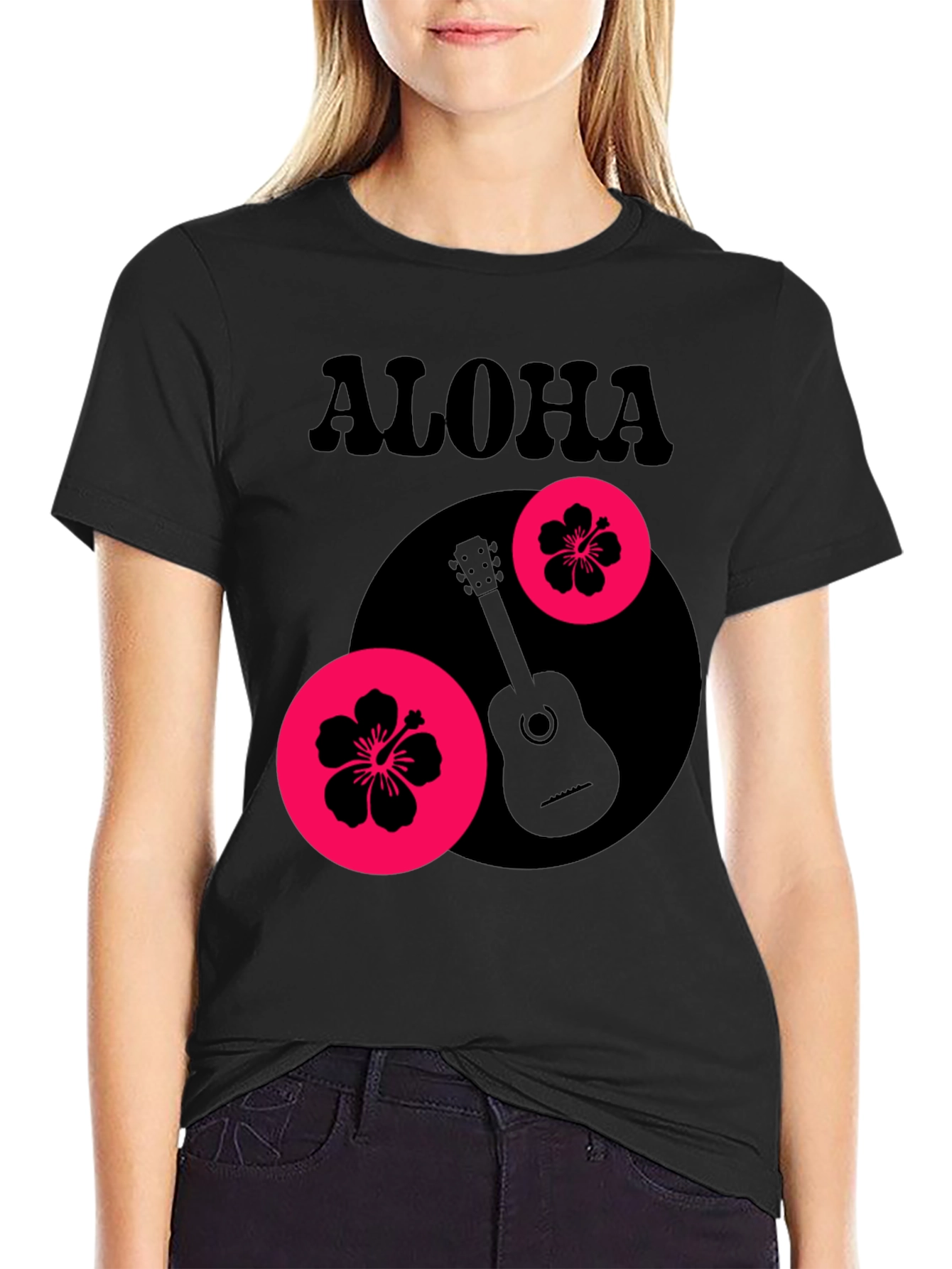 Aloha Graphic Tee - Tropical Guitar Design