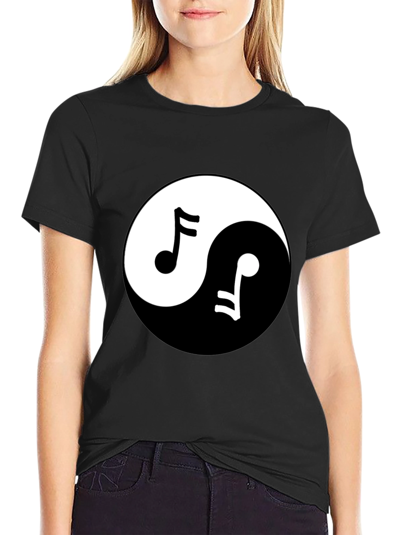 Yin Yang Music Note T-Shirt - Harmony & Style!