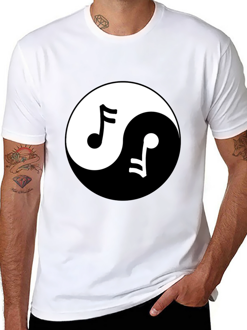 Yin Yang Music Note T-Shirt - Harmony & Style!