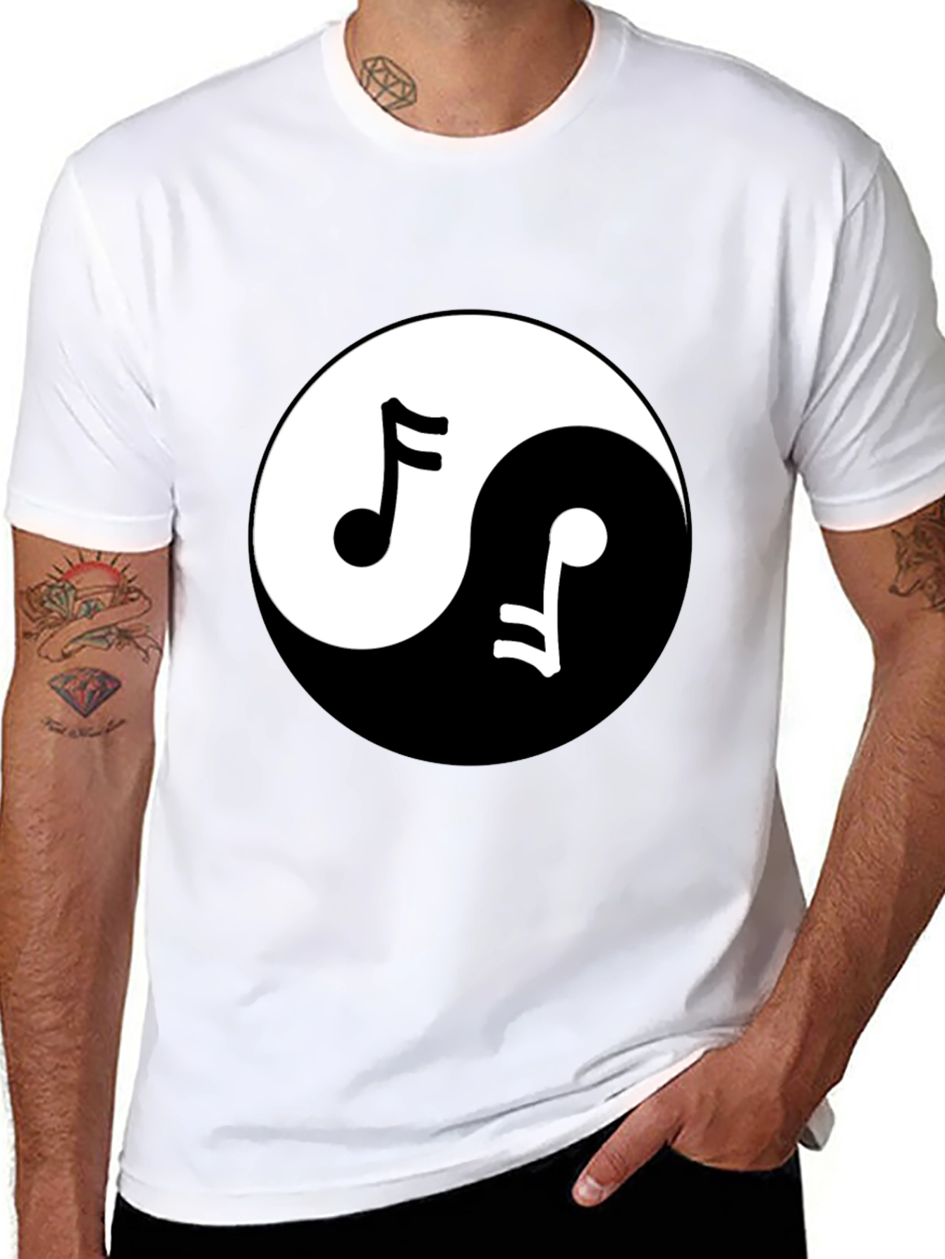 Yin Yang Music Note T-Shirt - Harmony & Style!