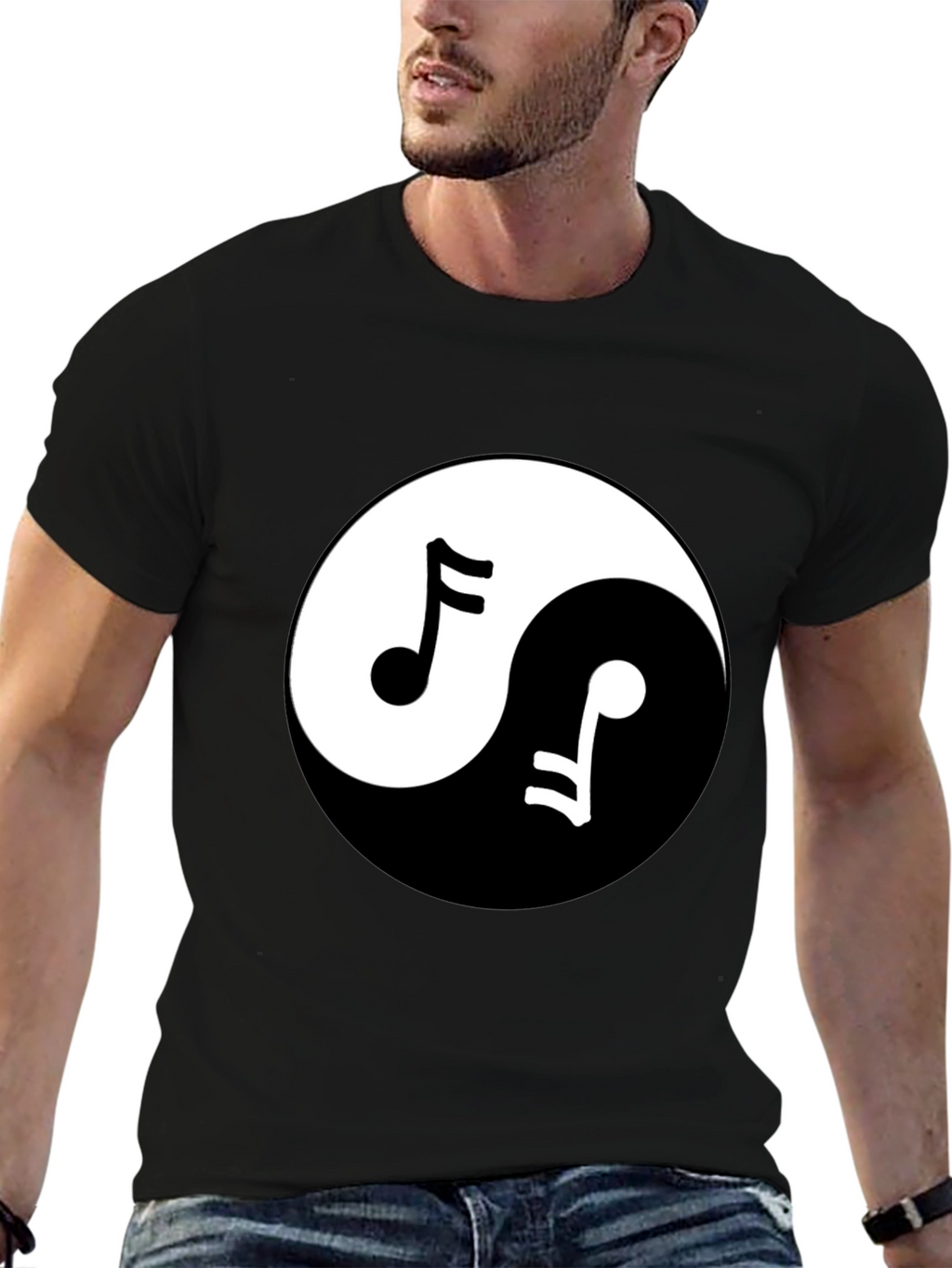 Yin Yang Music Note T-Shirt - Harmony & Style!