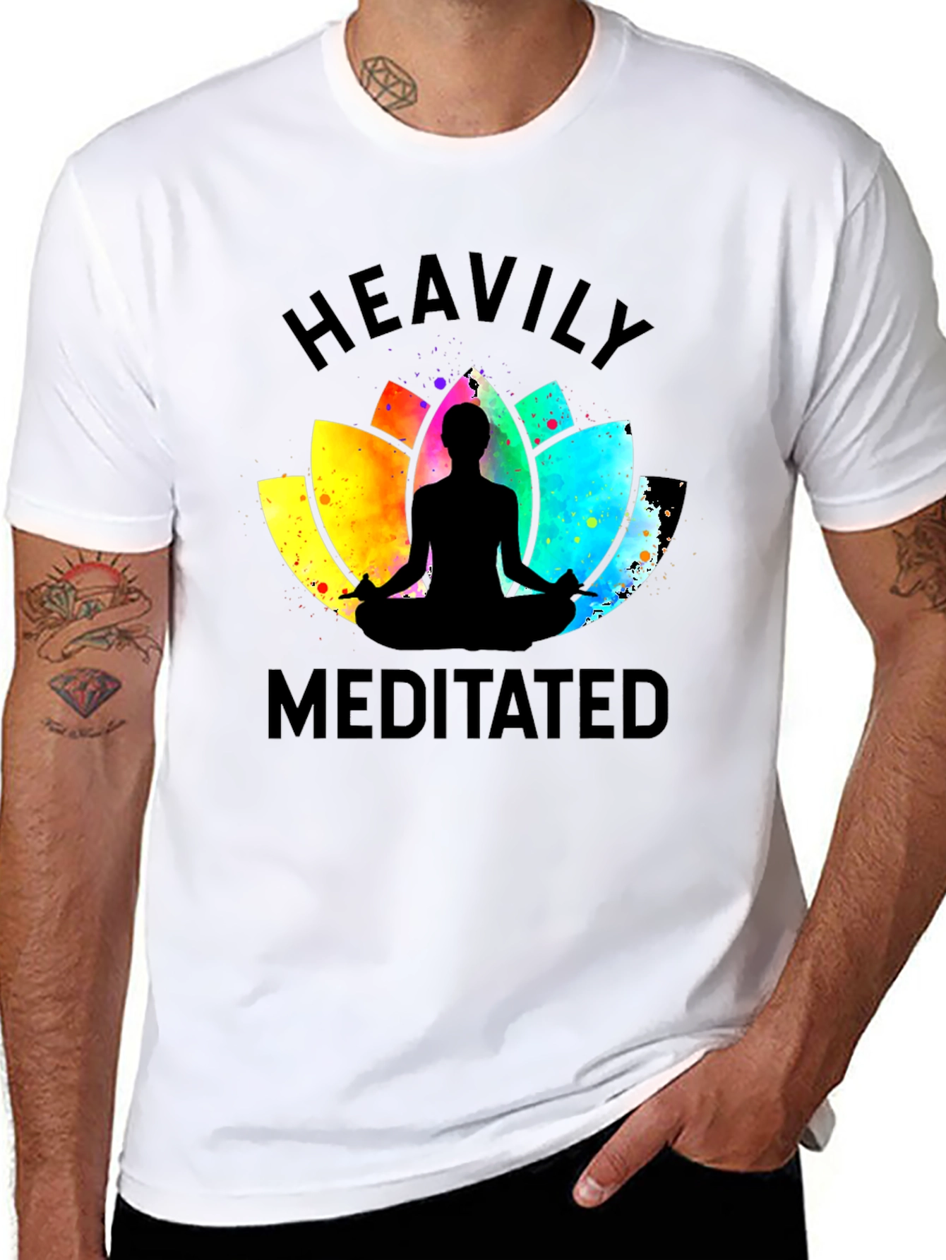 Heavily Meditated Black Graphic Tee - Unisex