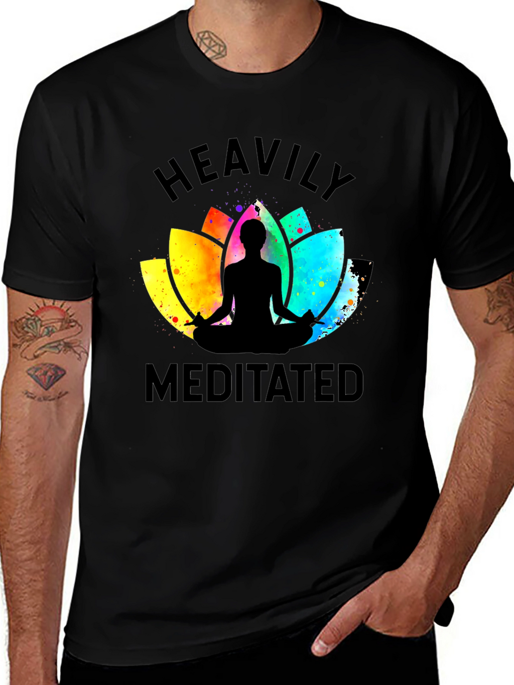 Heavily Meditated Black Graphic Tee - Unisex
