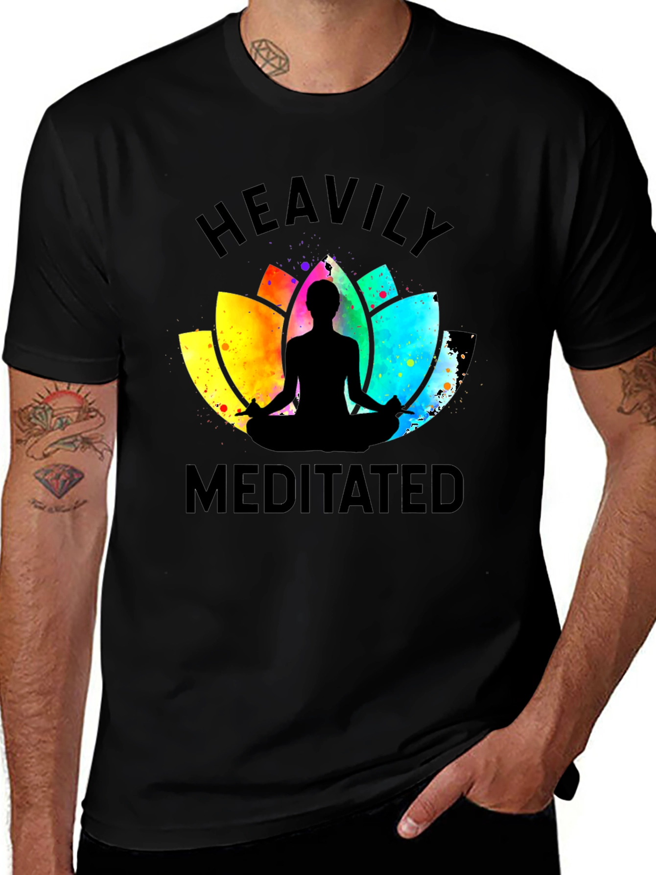 Heavily Meditated Black Graphic Tee - Unisex