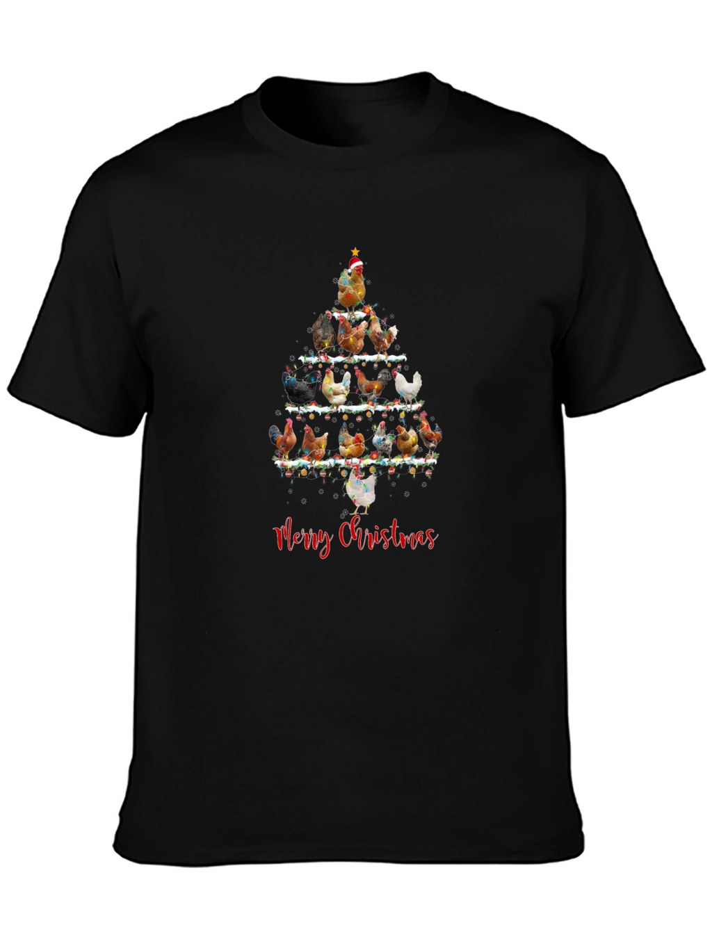 Chicken Christmas Tree Graphic Tee