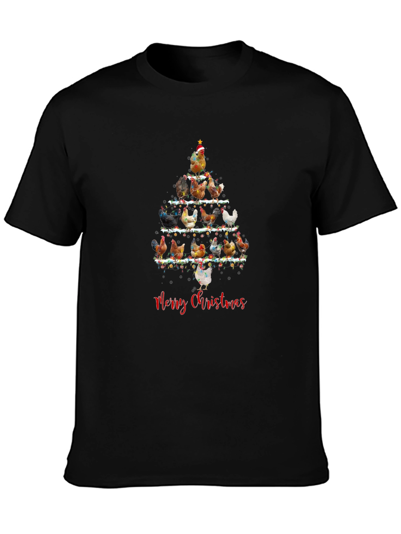 Chicken Christmas Tree Graphic Tee