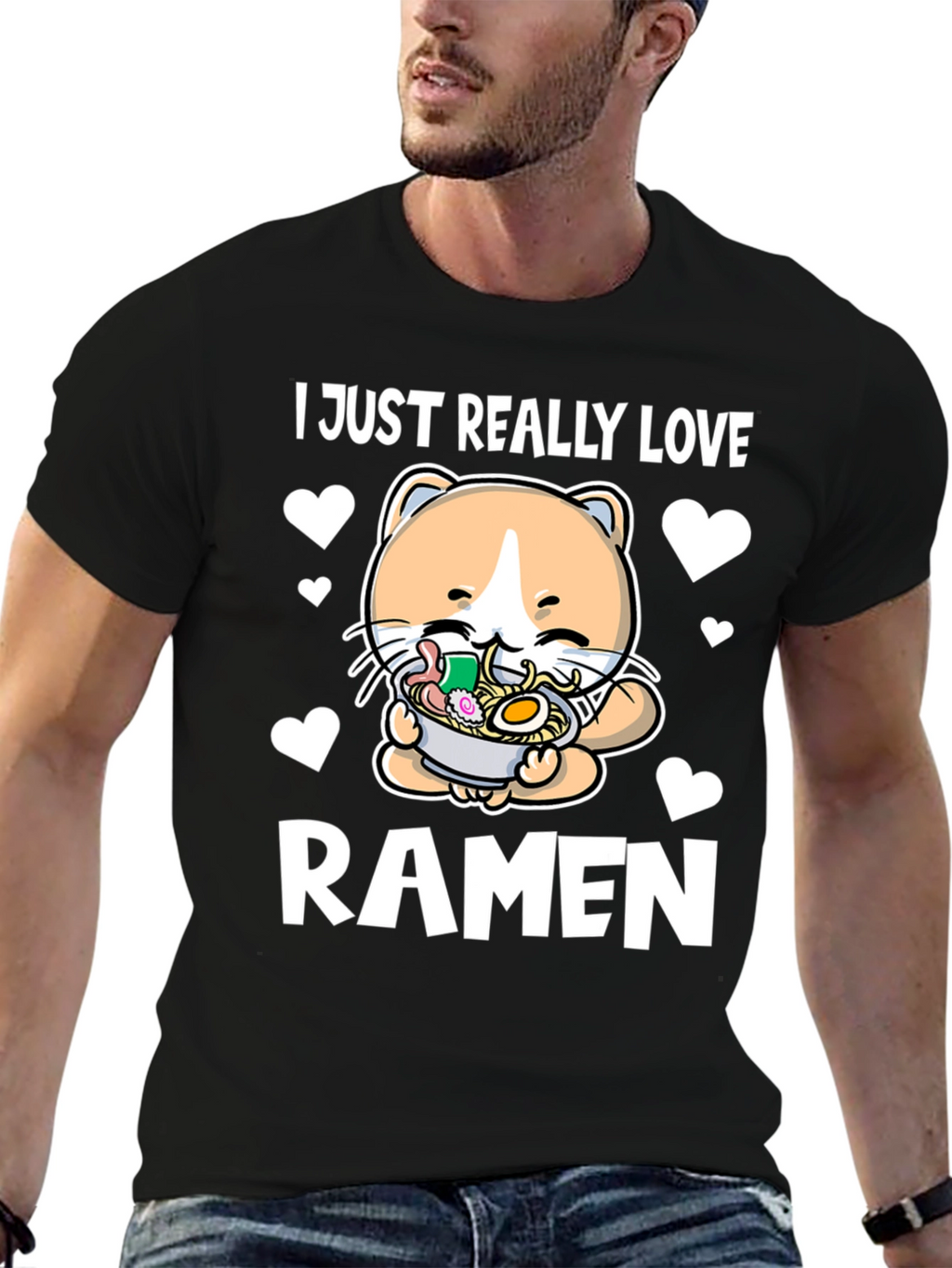 Ramen Cat T-Shirt - I Just Really Love Ramen