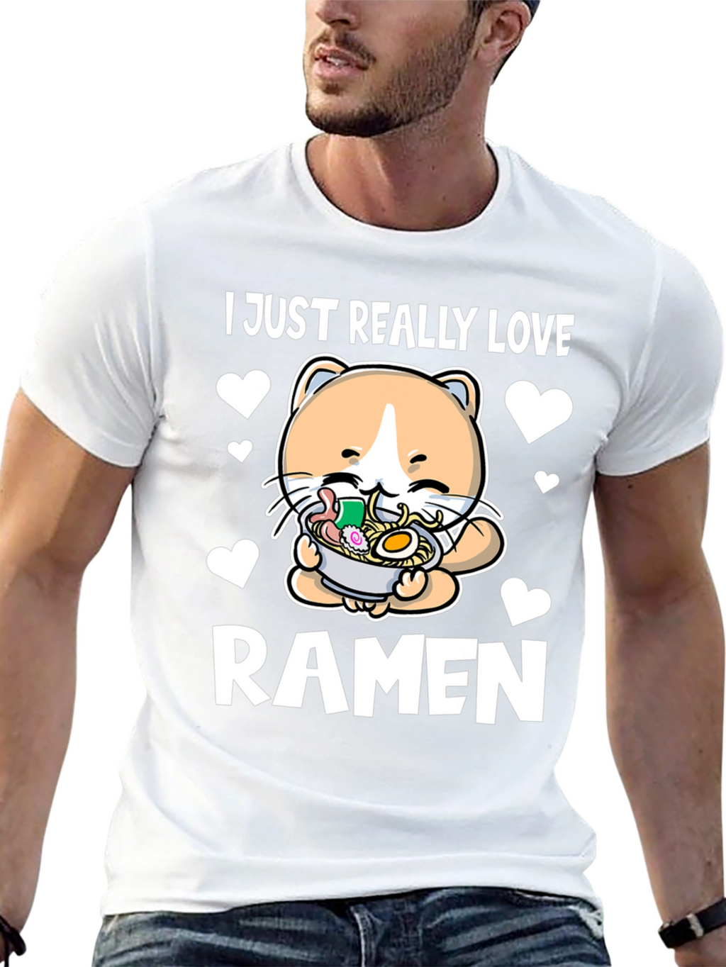 Ramen Cat T-Shirt - I Just Really Love Ramen