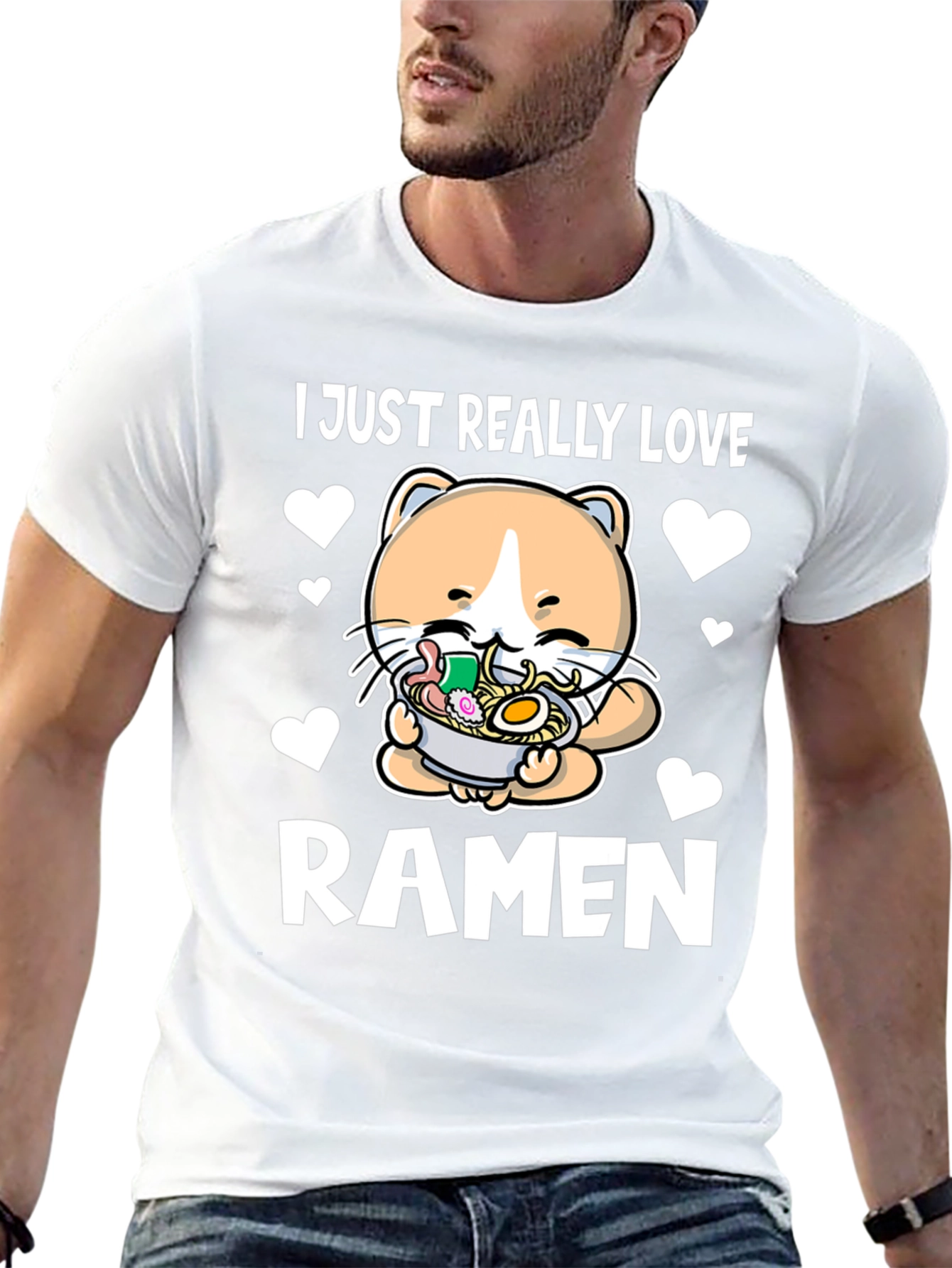 Ramen Cat T-Shirt - I Just Really Love Ramen