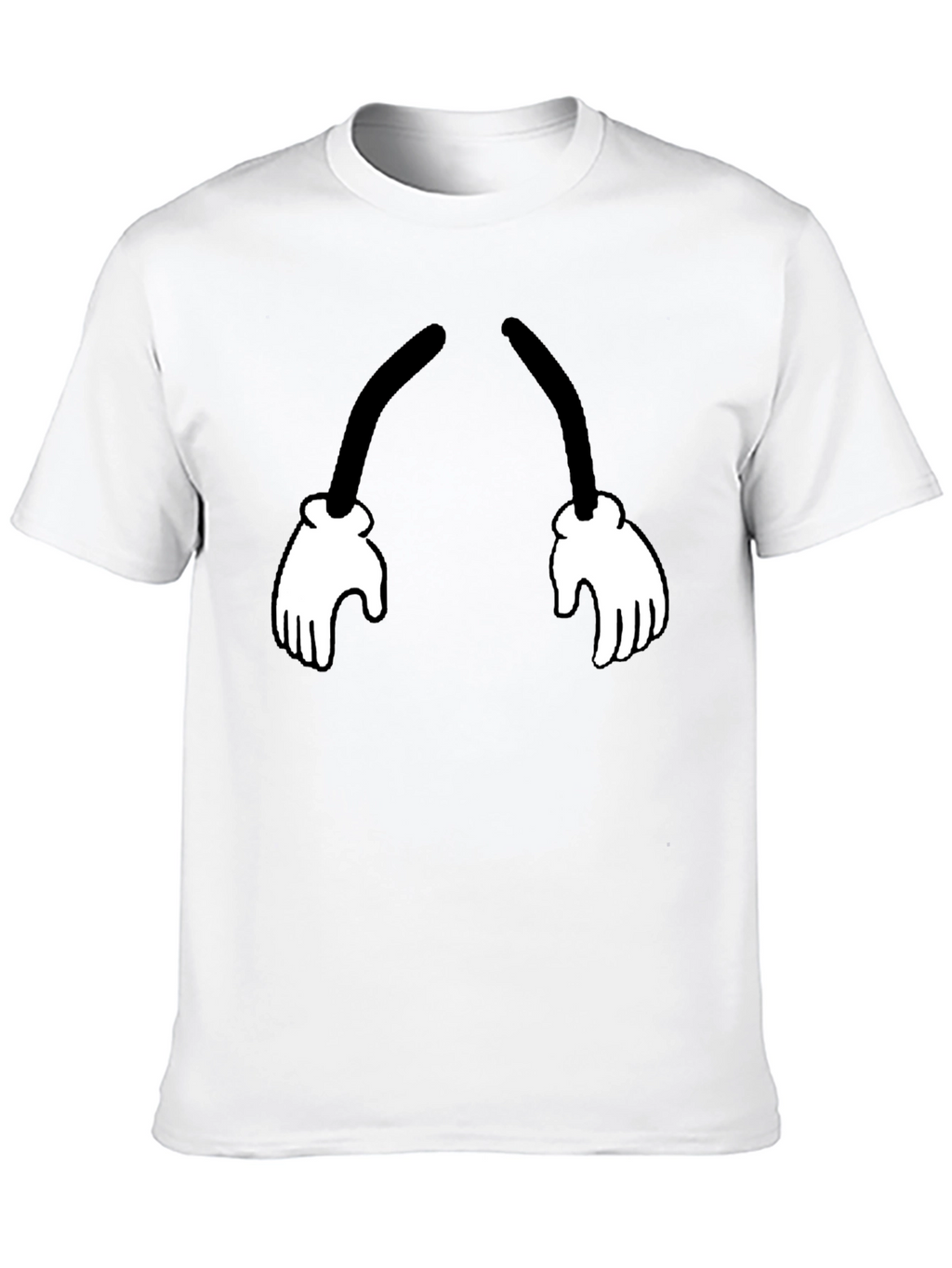 Cartoon Hands Graphic Black T-Shirt