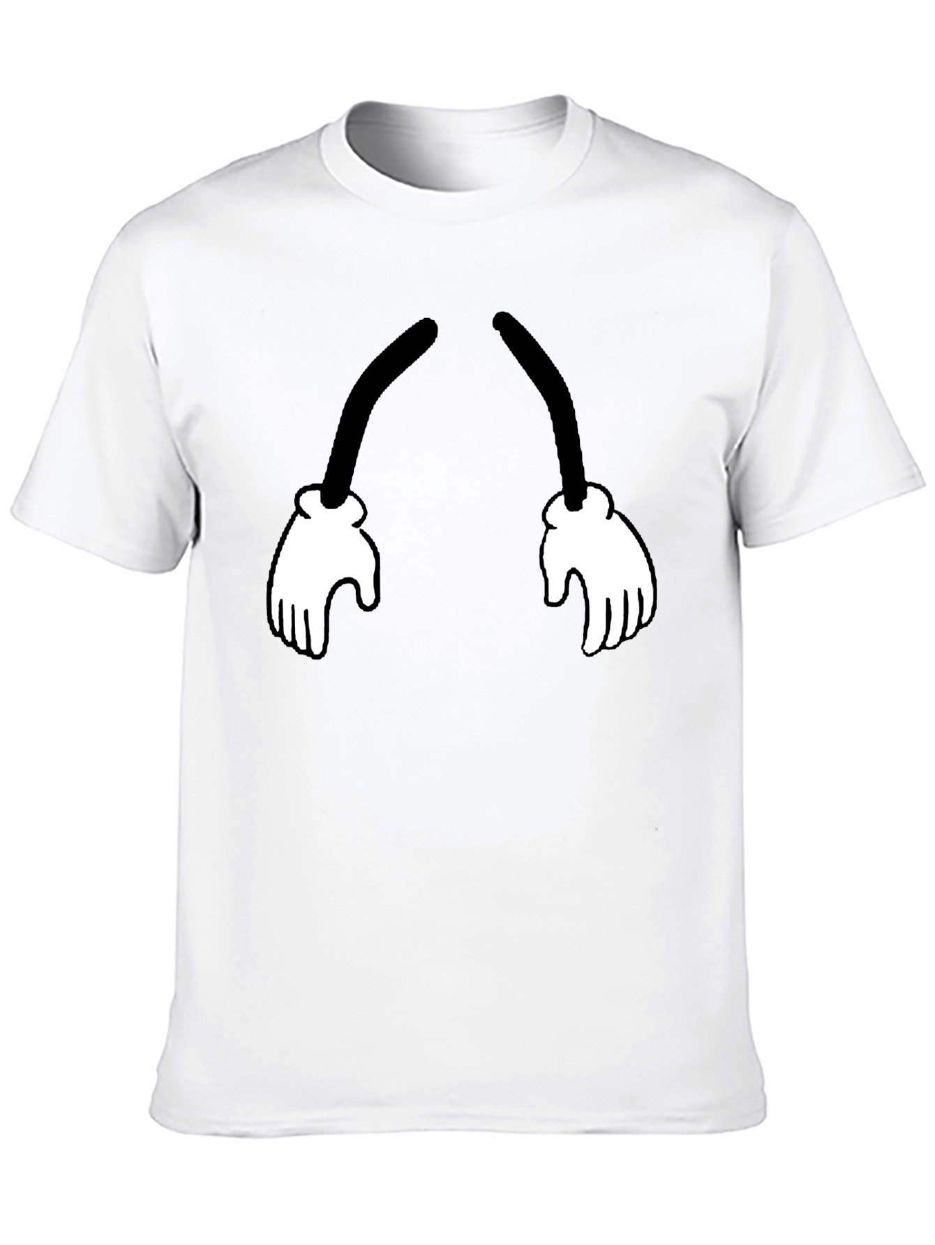 Cartoon Hands Graphic Black T-Shirt