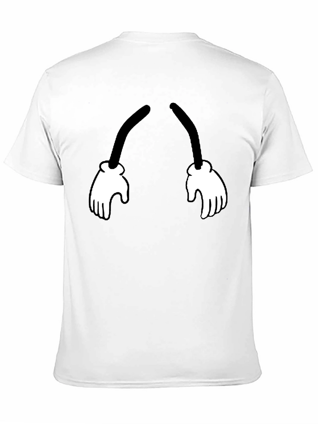 Cartoon Hands Graphic Black T-Shirt