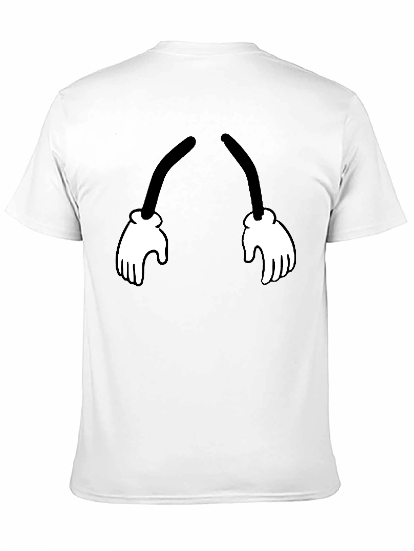 Cartoon Hands Graphic Black T-Shirt