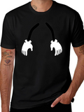 Cartoon Hands Graphic Black T-Shirt