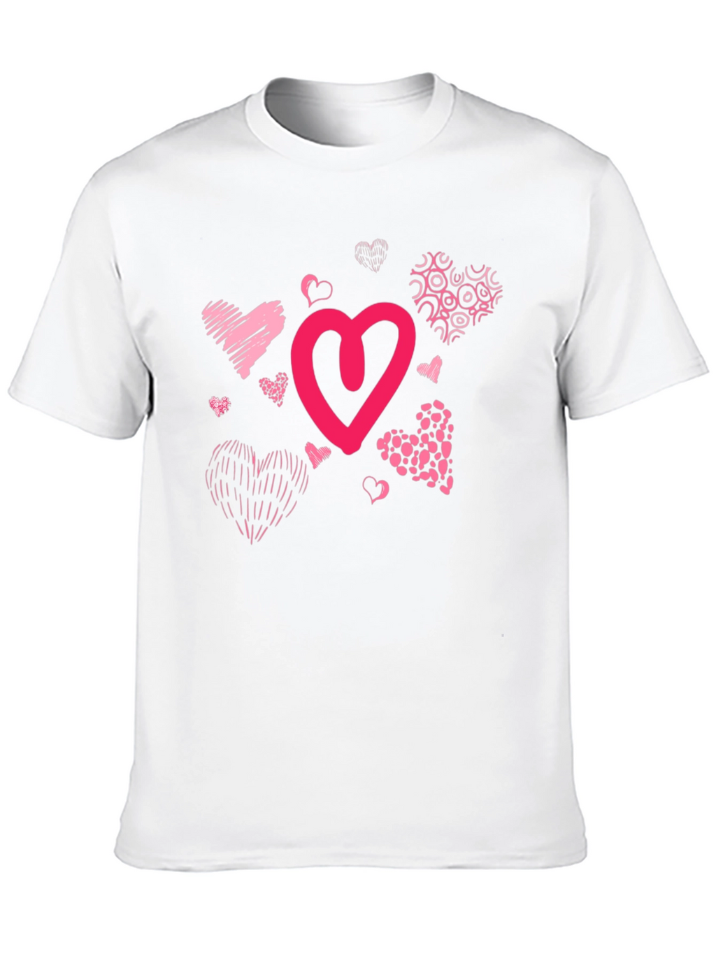 Heart Print Black T-Shirt