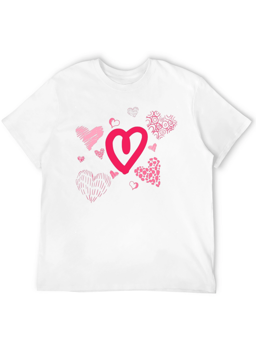 Heart Print Black T-Shirt