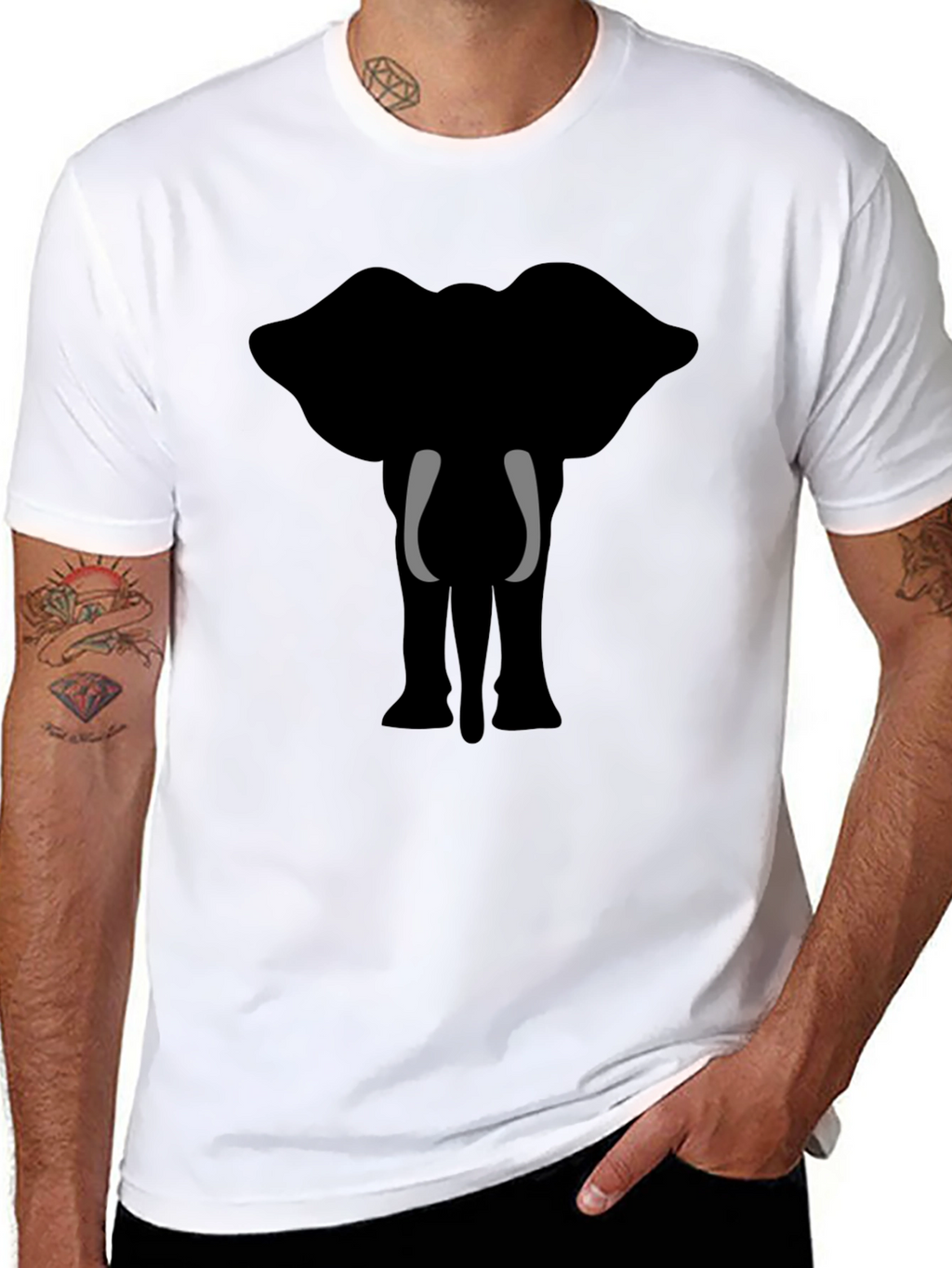 Elephant Graphic Tee - Stylish Black T-Shirt