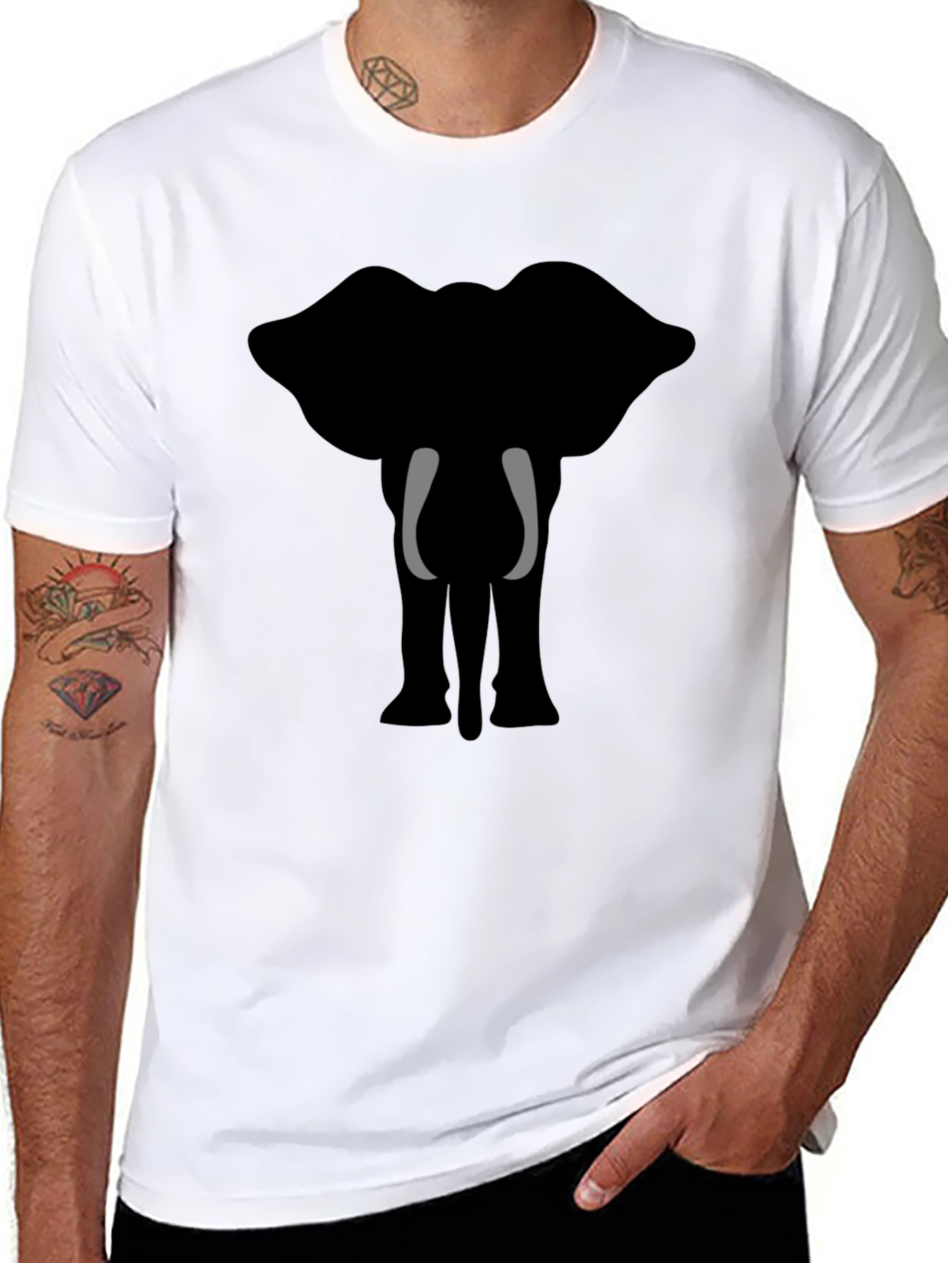 Elephant Graphic Tee - Stylish Black T-Shirt
