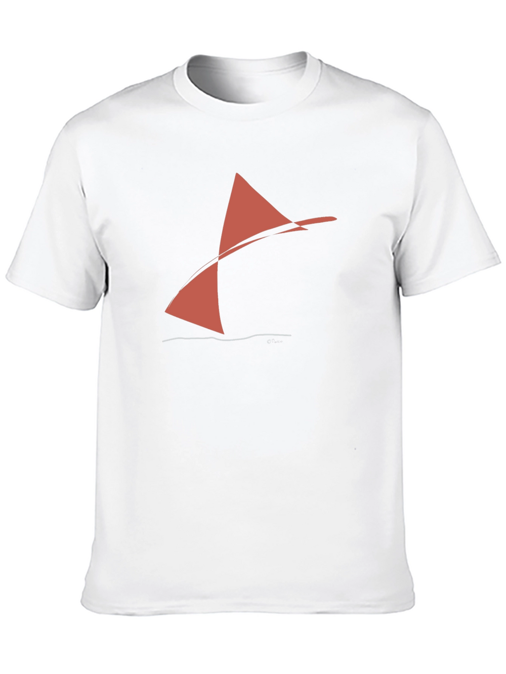Abstract Sailboat Graphic Tee - Black