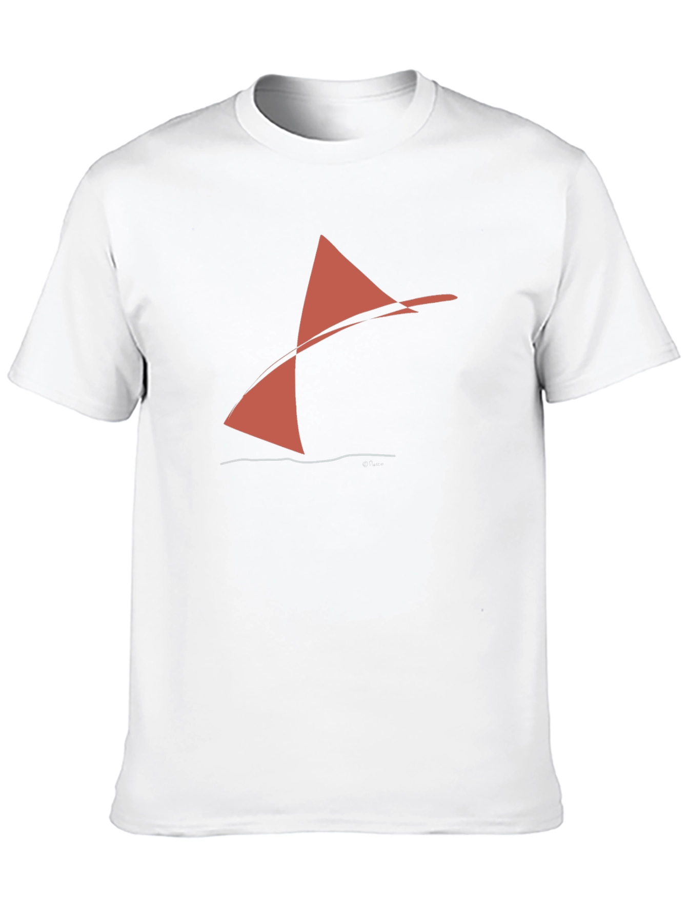 Abstract Sailboat Graphic Tee - Black