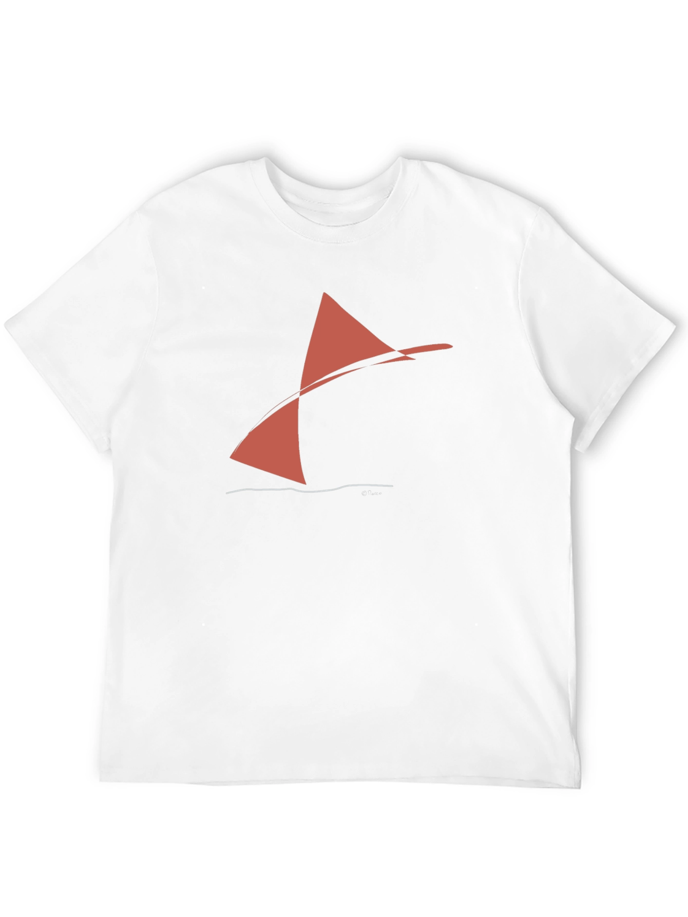 Abstract Sailboat Graphic Tee - Black