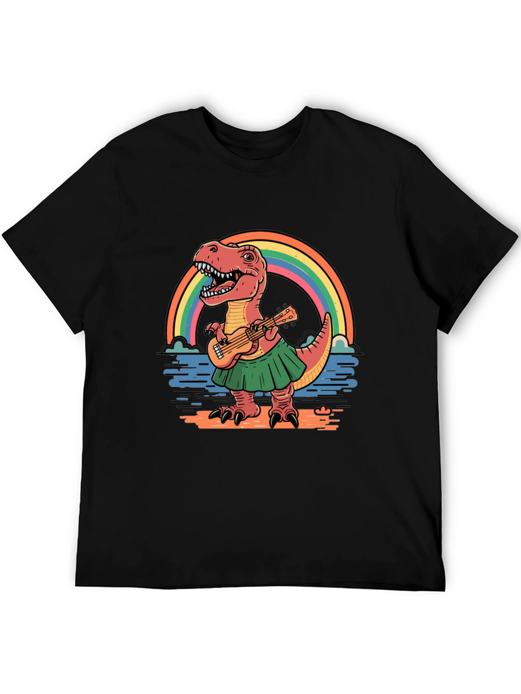 Dino Ukulele Rainbow T-Shirt