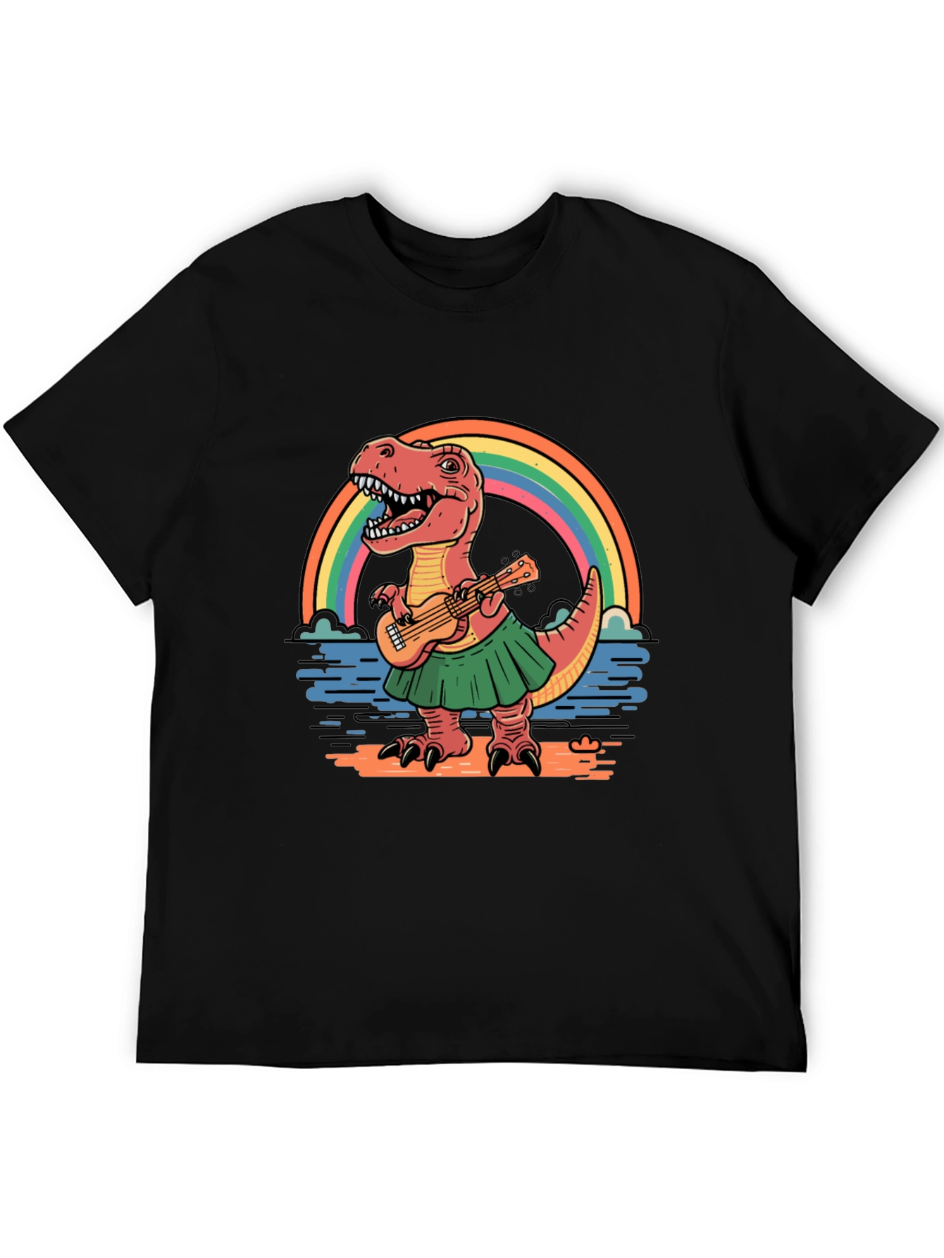 Dino Ukulele Rainbow T-Shirt