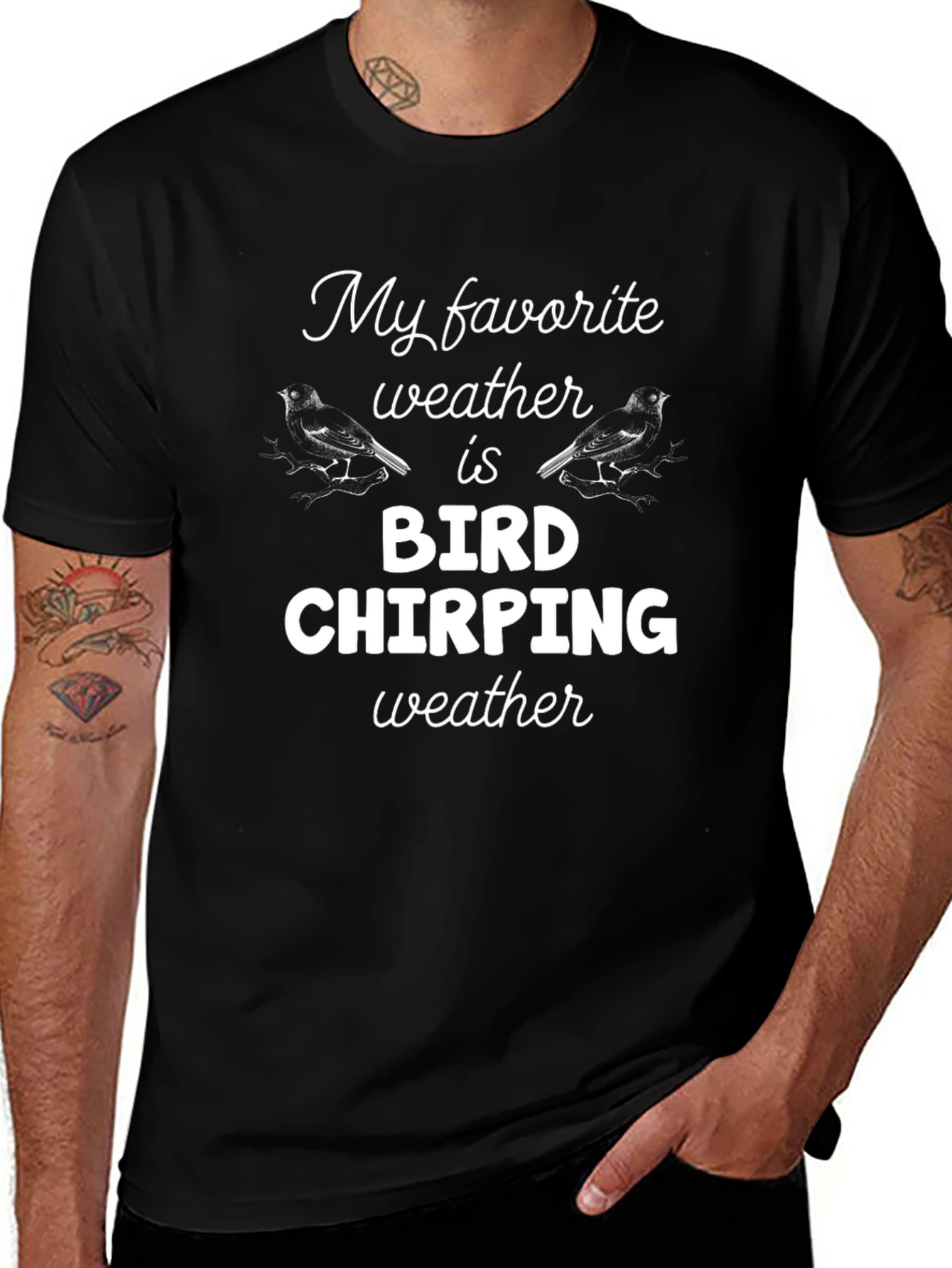 Bird Chirping Weather Graphic T-Shirt